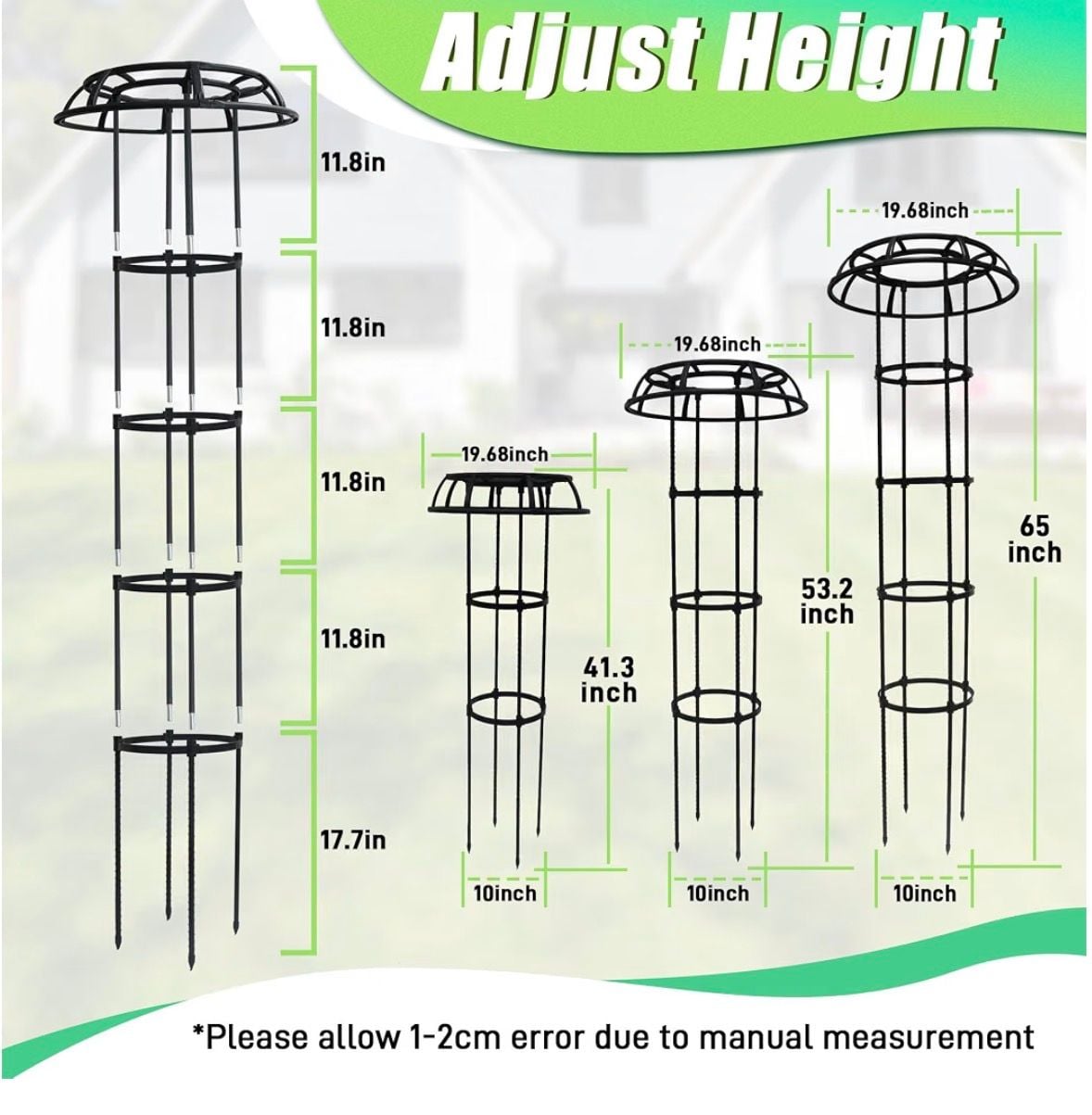 2 Pack - Plant Trellis Support for Potted Plants Climbing 65 Inch 2