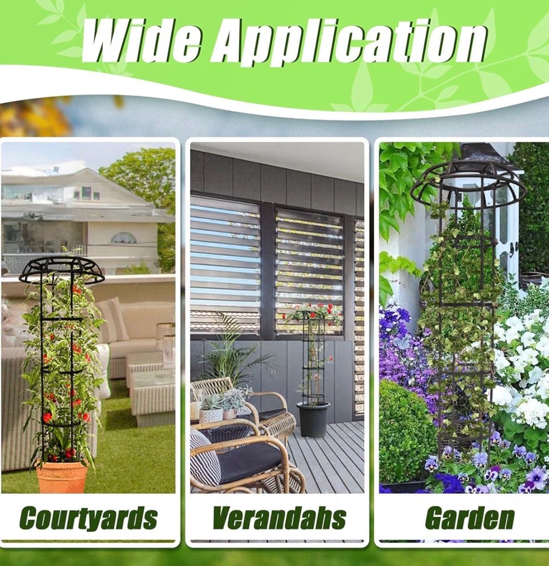 2 Pack - Plant Trellis Support for Potted Plants Climbing 65 Inch 7