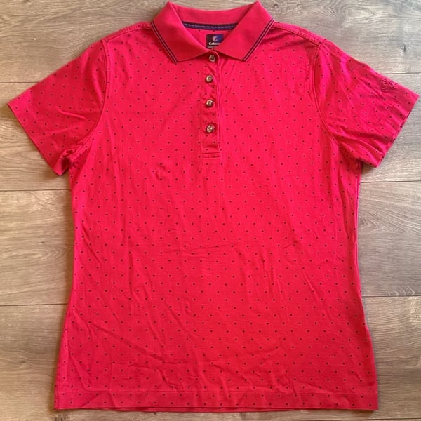 Callaway Golf Apparel Polka Dot Polo Shirt Red Size M