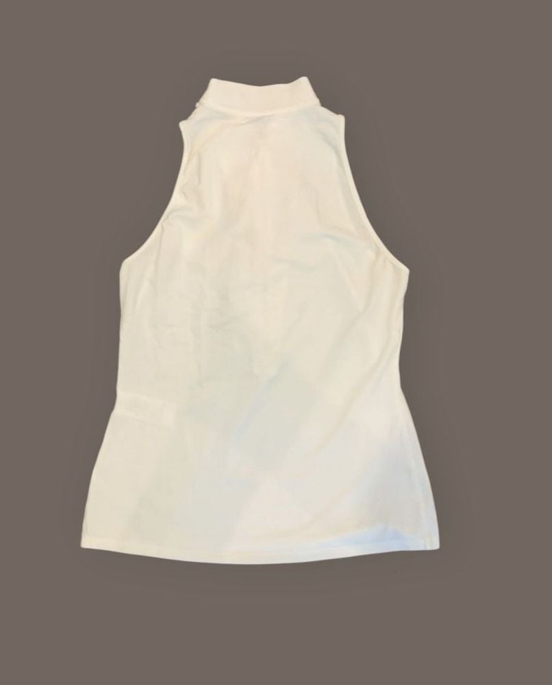 Anne Fontaine Stilla Size 40 White Sleeveless Ruffle 3