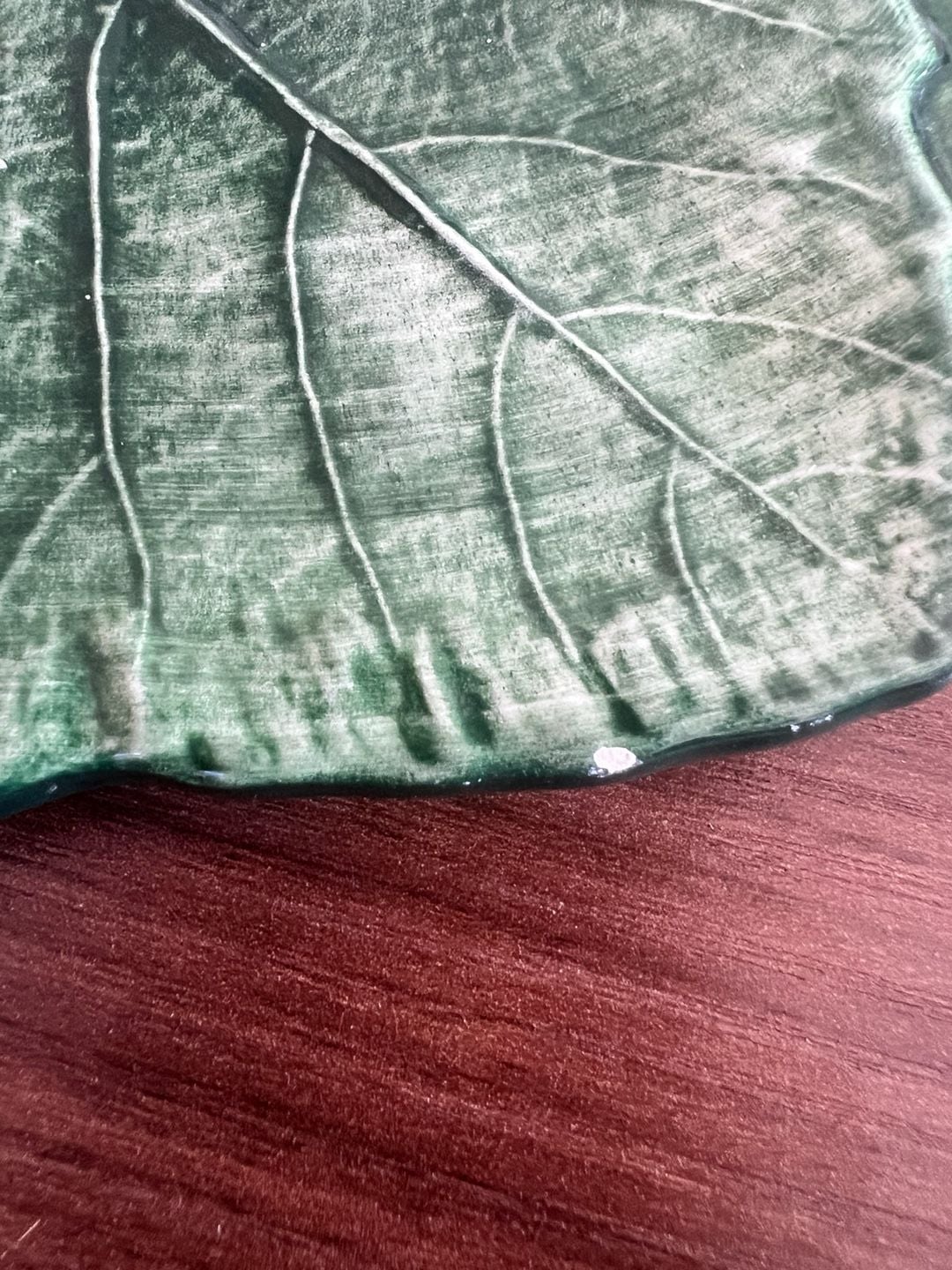 Vietri Italy Foglia Fresca Green Leaf Ceramic Platter 7631/23 5