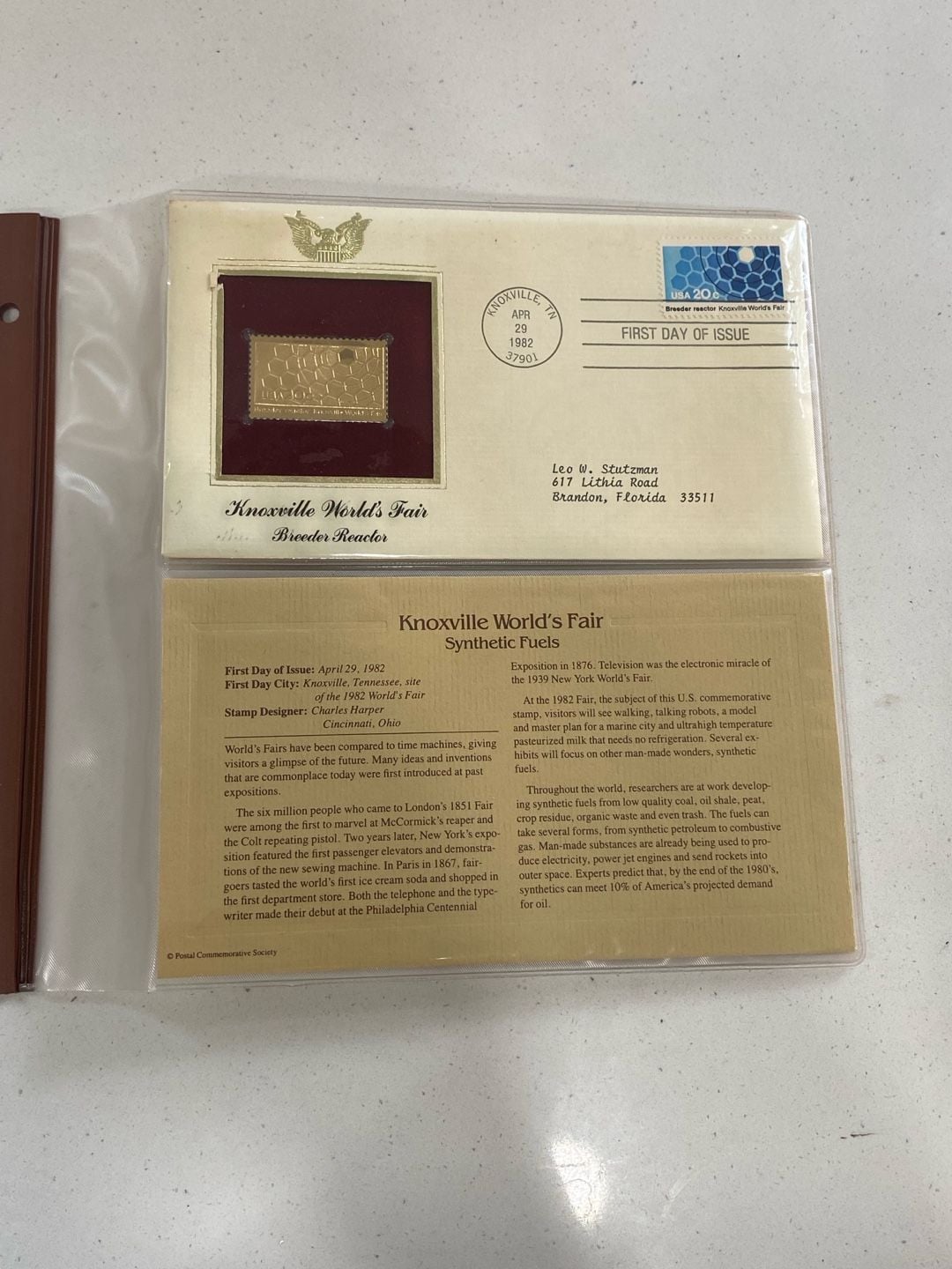 Postal Commemorative Society 22kt Gold Replica Stamp First Day Covers Lot 1
