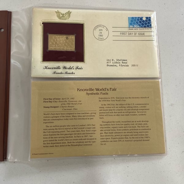 Postal Commemorative Society 22kt Gold Replica Stamp First Day Covers Lot