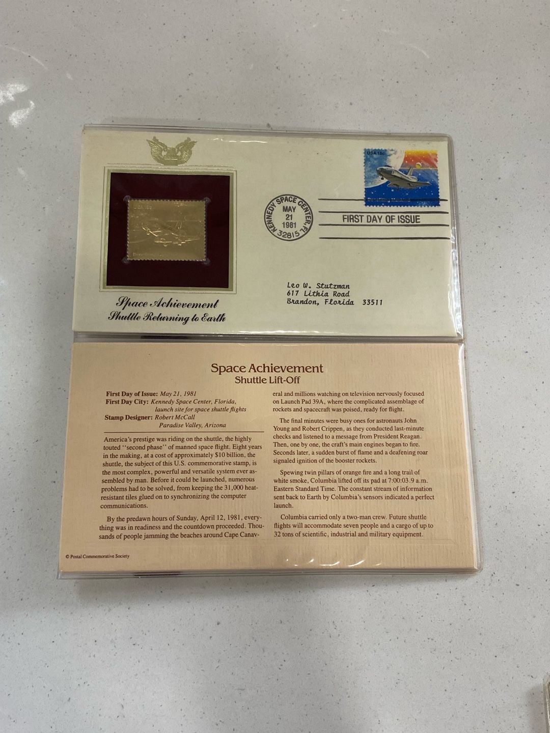 Postal Commemorative Society 22kt Gold Replica Stamp First Day Covers Lot 3