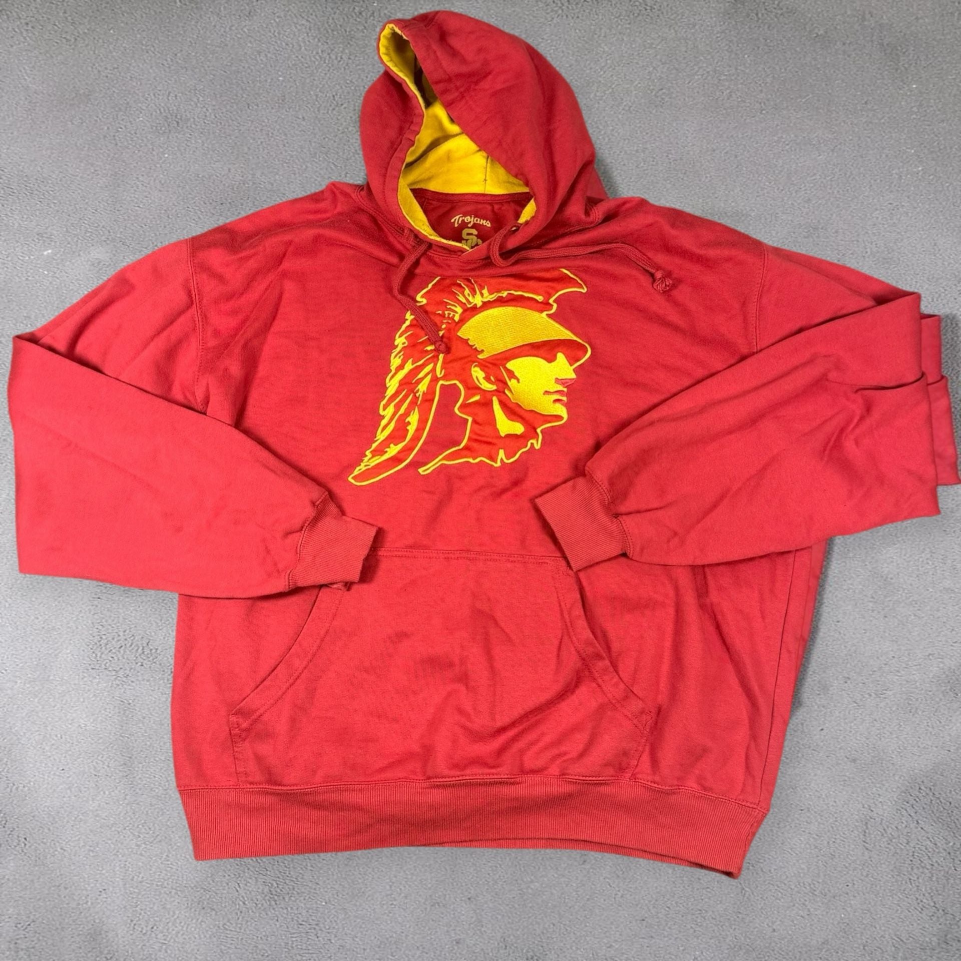 USC Trojans Authentic Apparel Hoodie Size 2XL Red Yellow Pullover 2