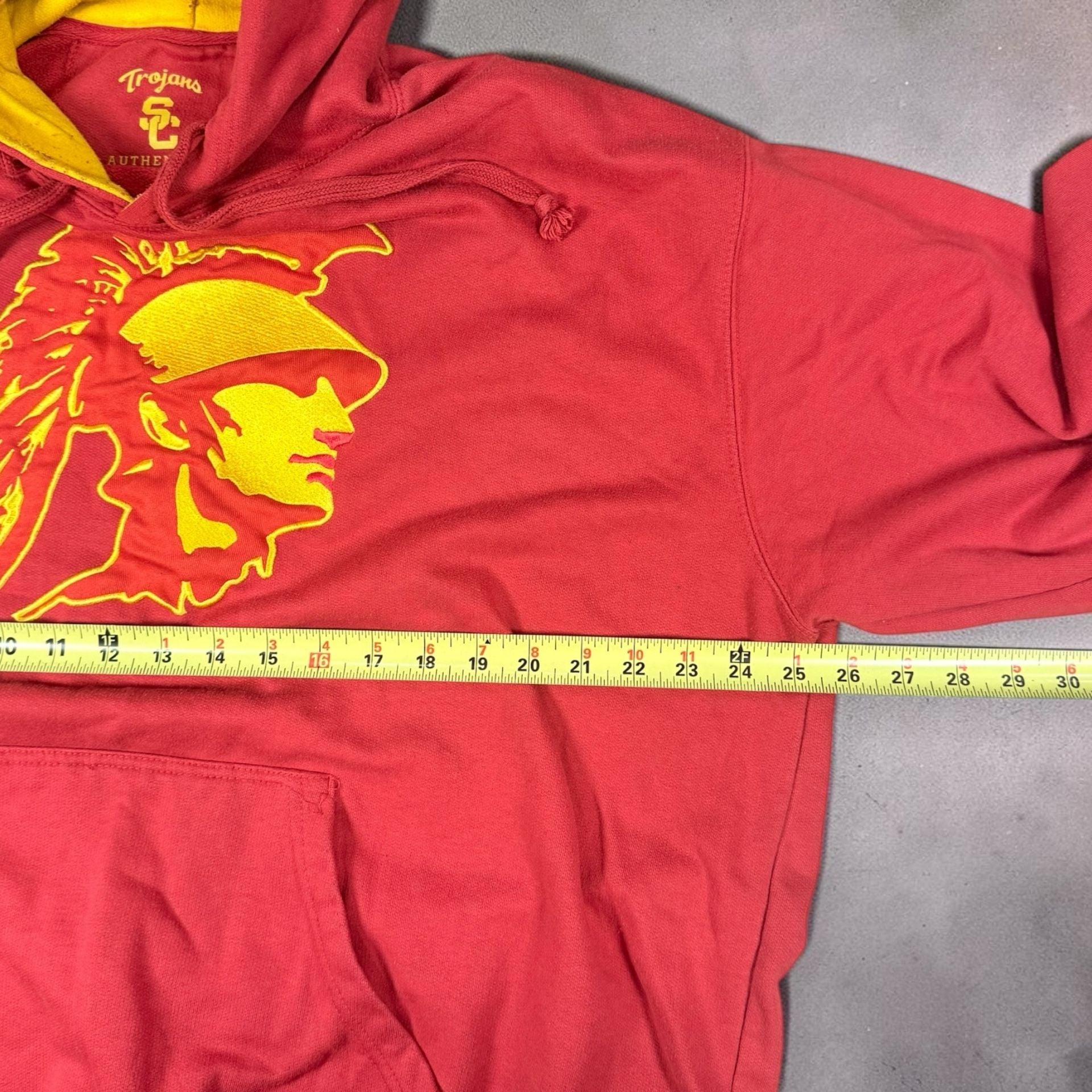 USC Trojans Authentic Apparel Hoodie Size 2XL Red Yellow Pullover 4