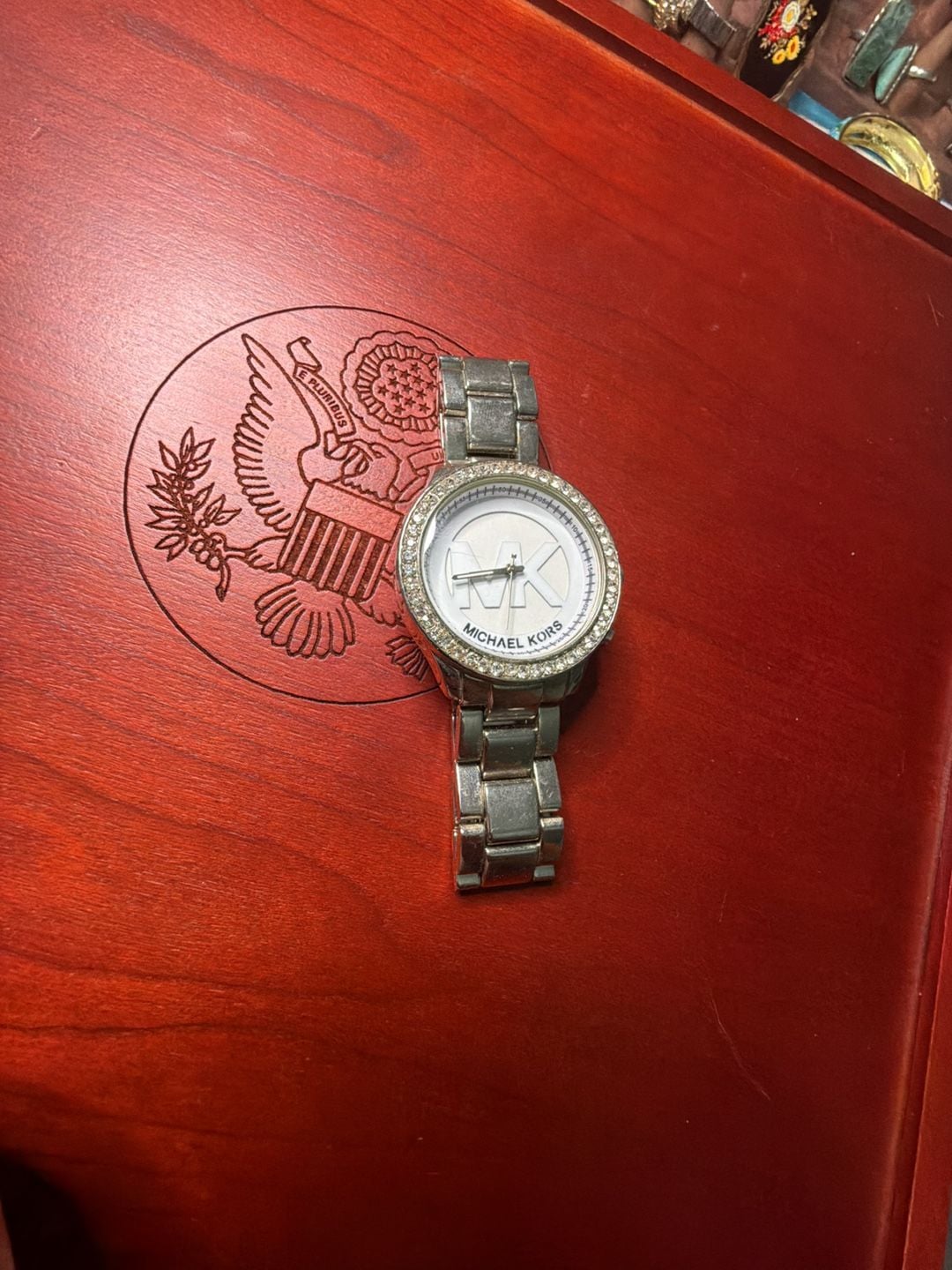 Michael Kors Silver Stainless Steel Quartz Watch with Crystal Bezel mk 168 2