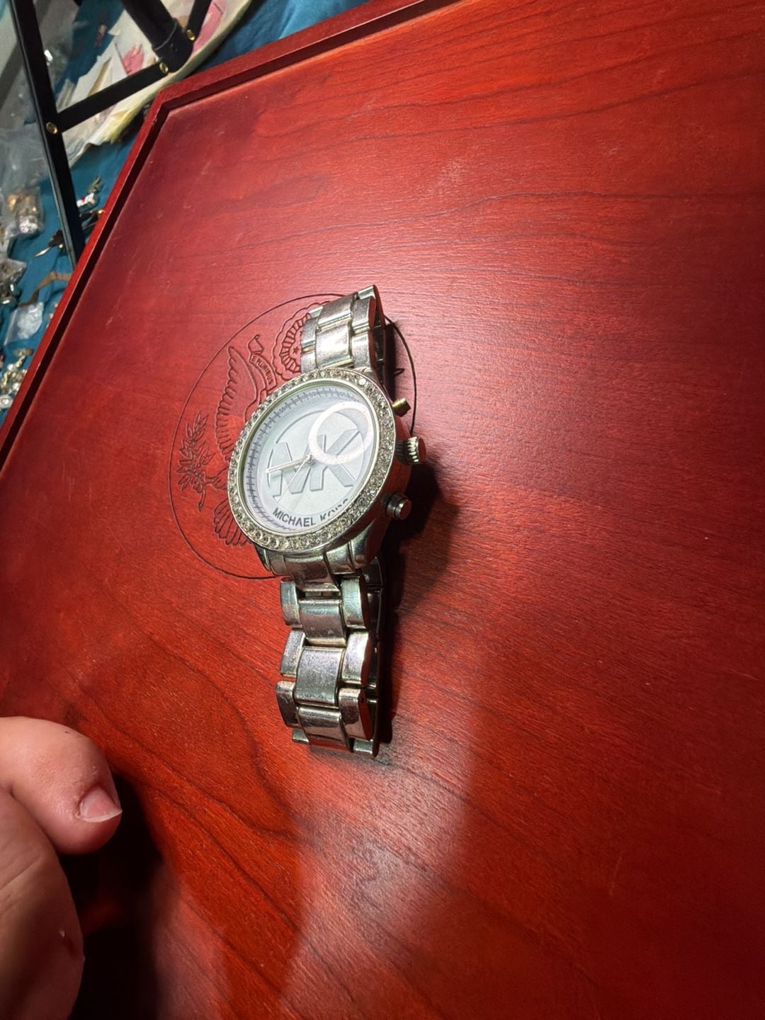 Michael Kors Silver Stainless Steel Quartz Watch with Crystal Bezel mk 168 3