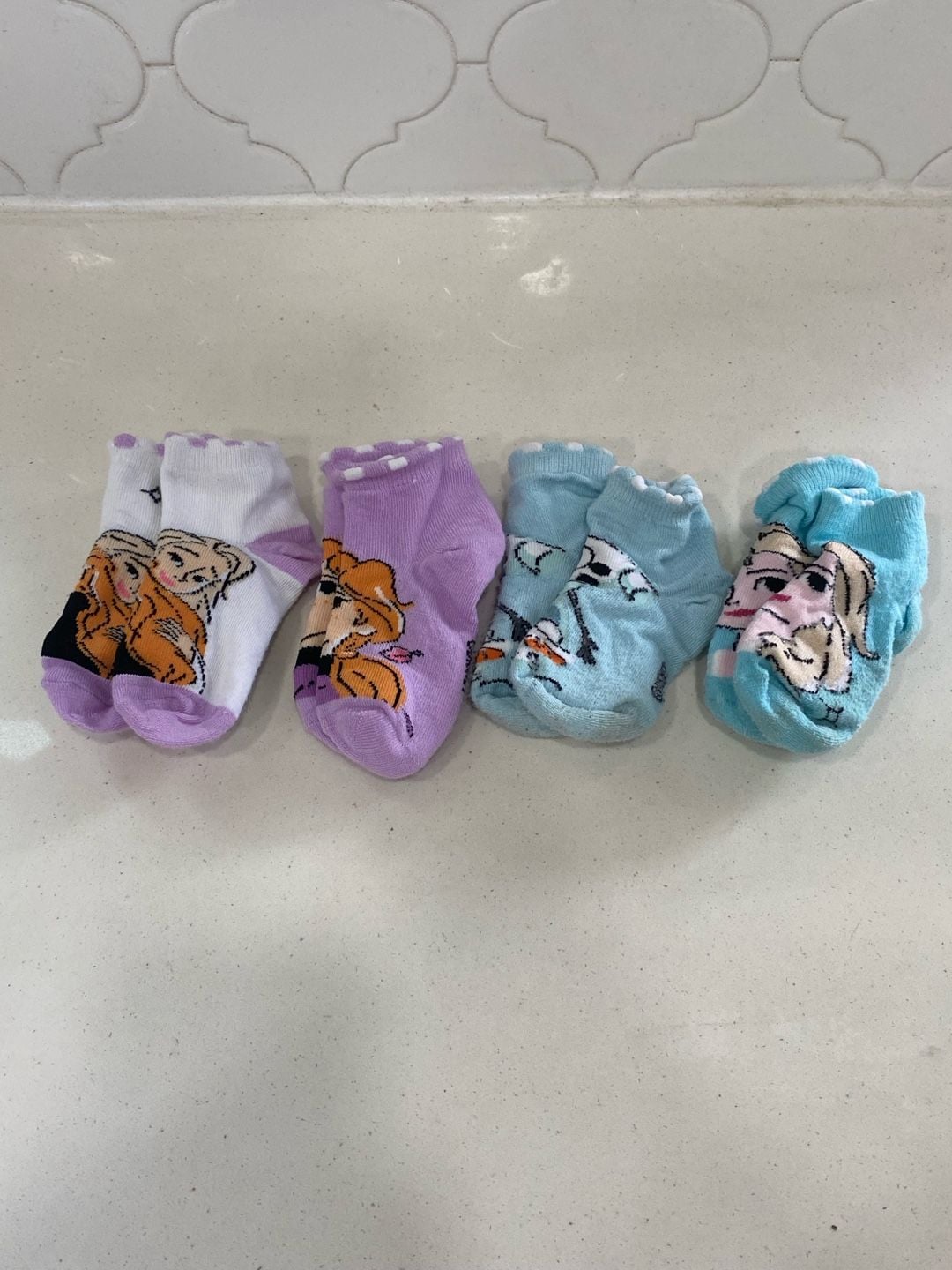 Disney Frozen Girls Ankle Socks 4 Pairs 1