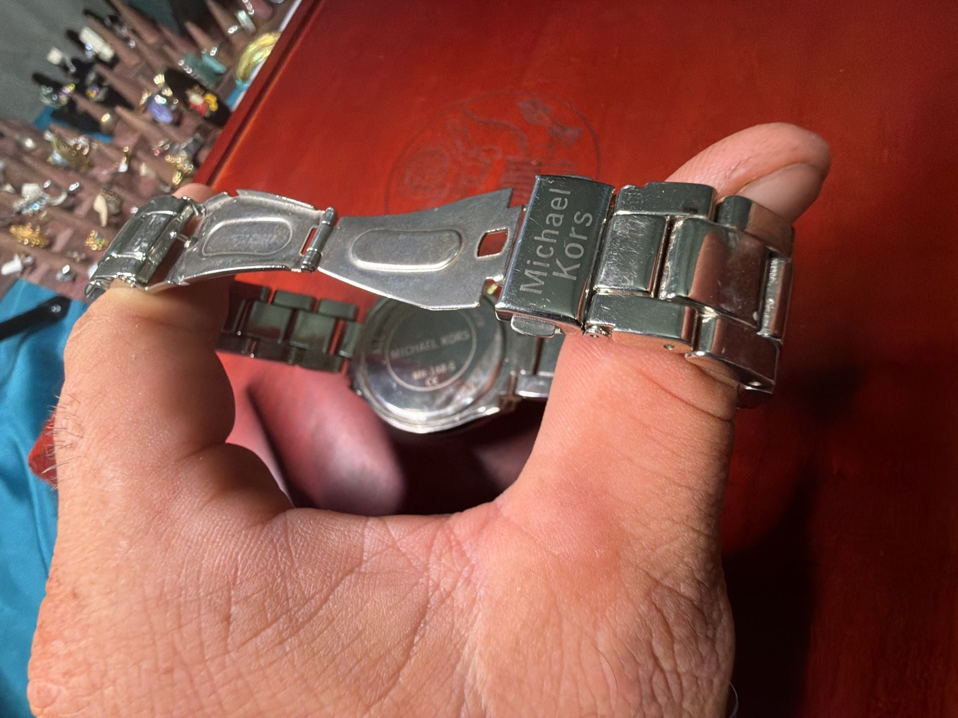 Michael Kors Silver Stainless Steel Quartz Watch with Crystal Bezel mk 168 5