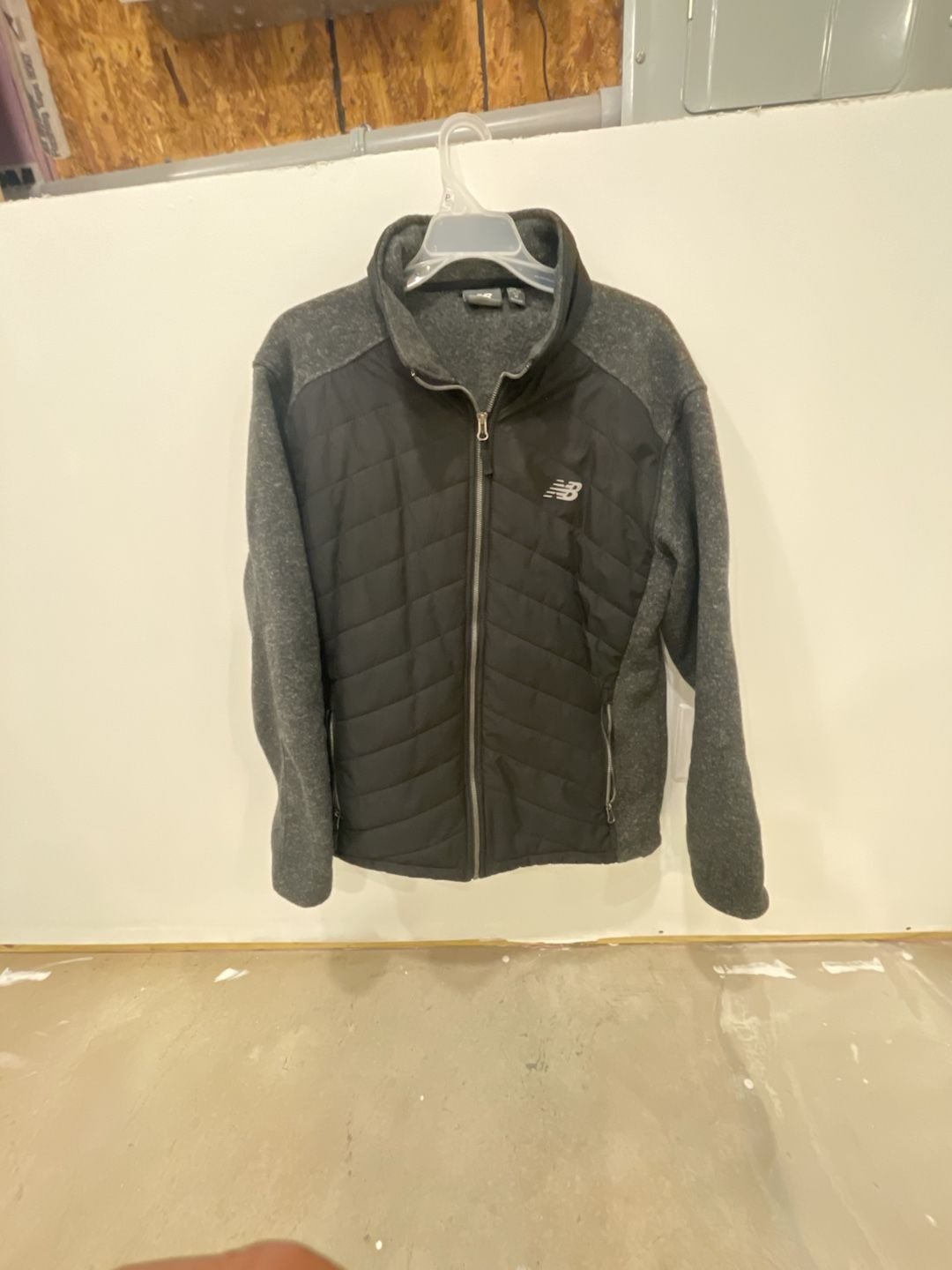 New Balance Mens Hybrid Quilted Fleece Lined Soft Shell Full Zip Jacket M Black 2