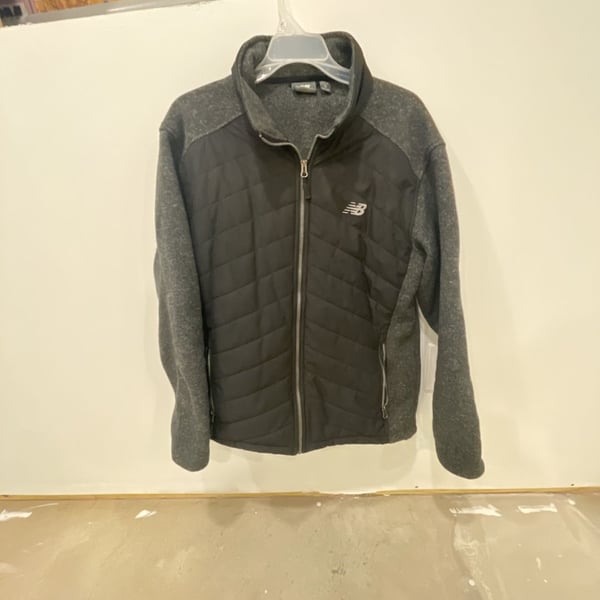 New Balance Mens Hybrid Quilted Fleece Lined Soft Shell Full Zip Jacket M Black