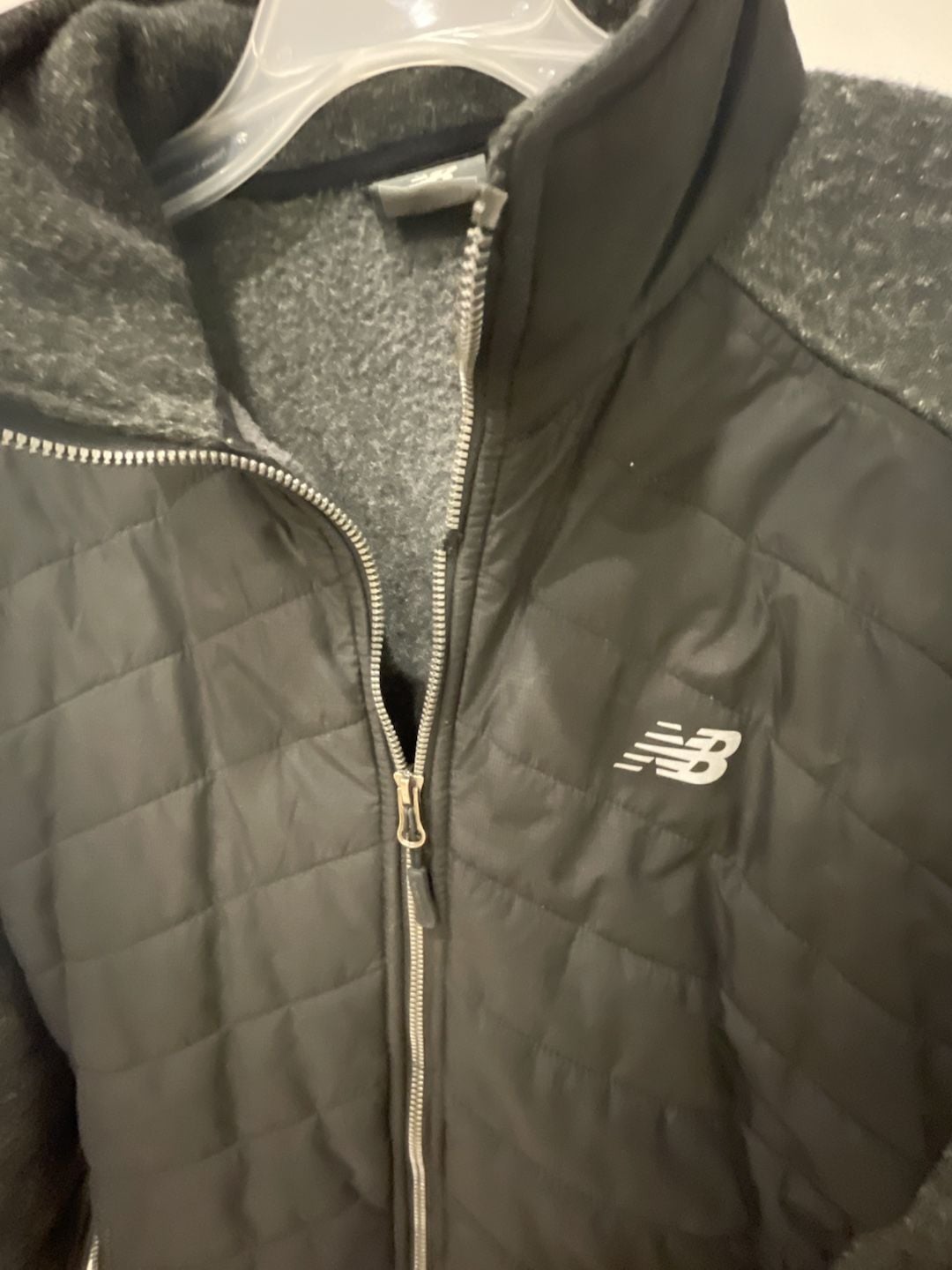 New Balance Mens Hybrid Quilted Fleece Lined Soft Shell Full Zip Jacket M Black 4