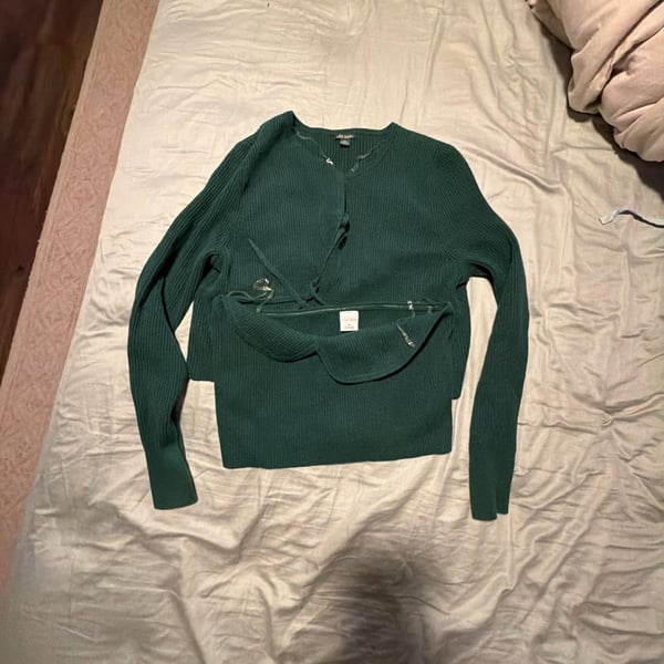Wild Fable Long Sleeve Tie-Front Cardigan Size XXL Green