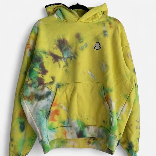 Madhappy Bleach Tie Dye Hoodie Size M Yellow Green