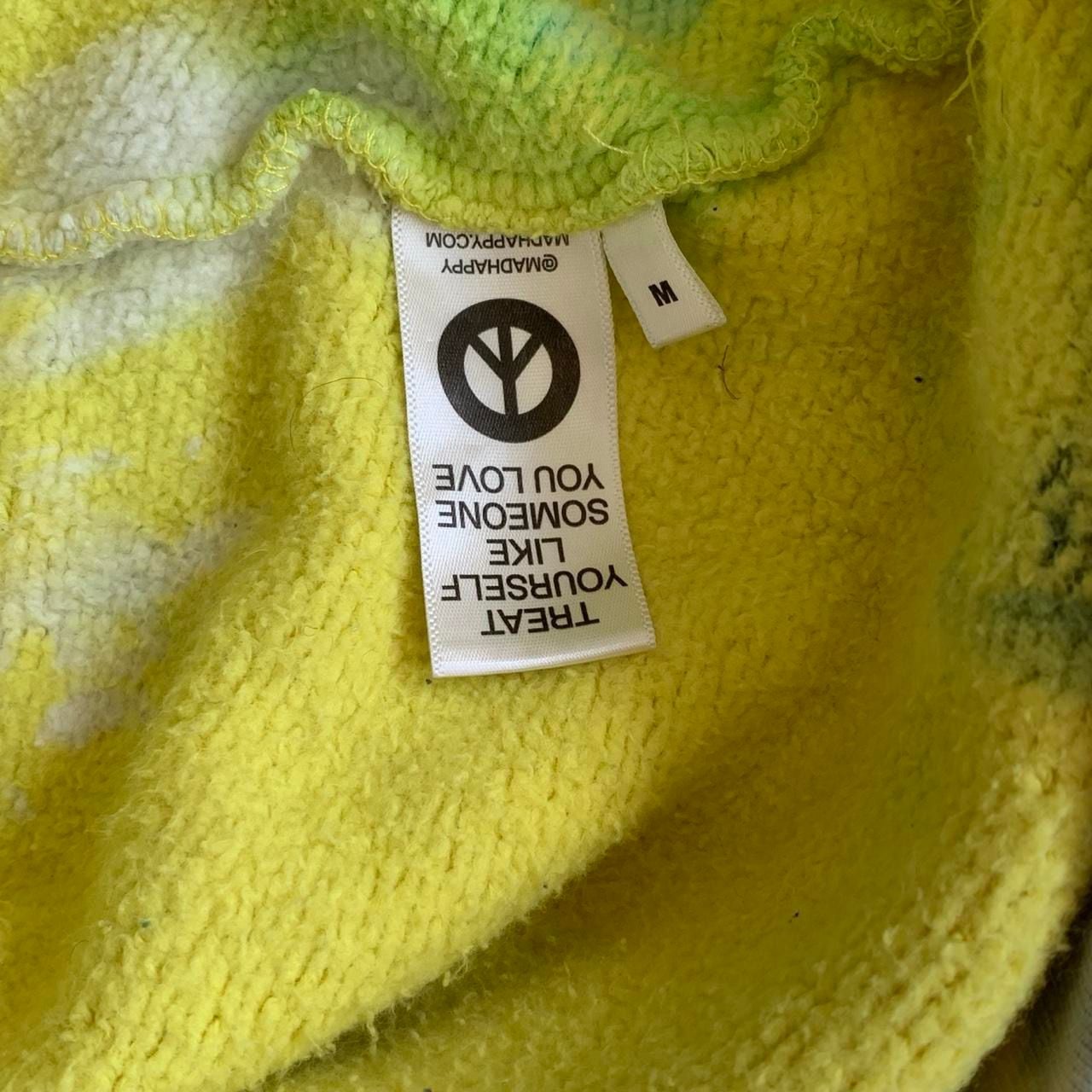 Madhappy Bleach Tie Dye Hoodie Size M Yellow Green 7