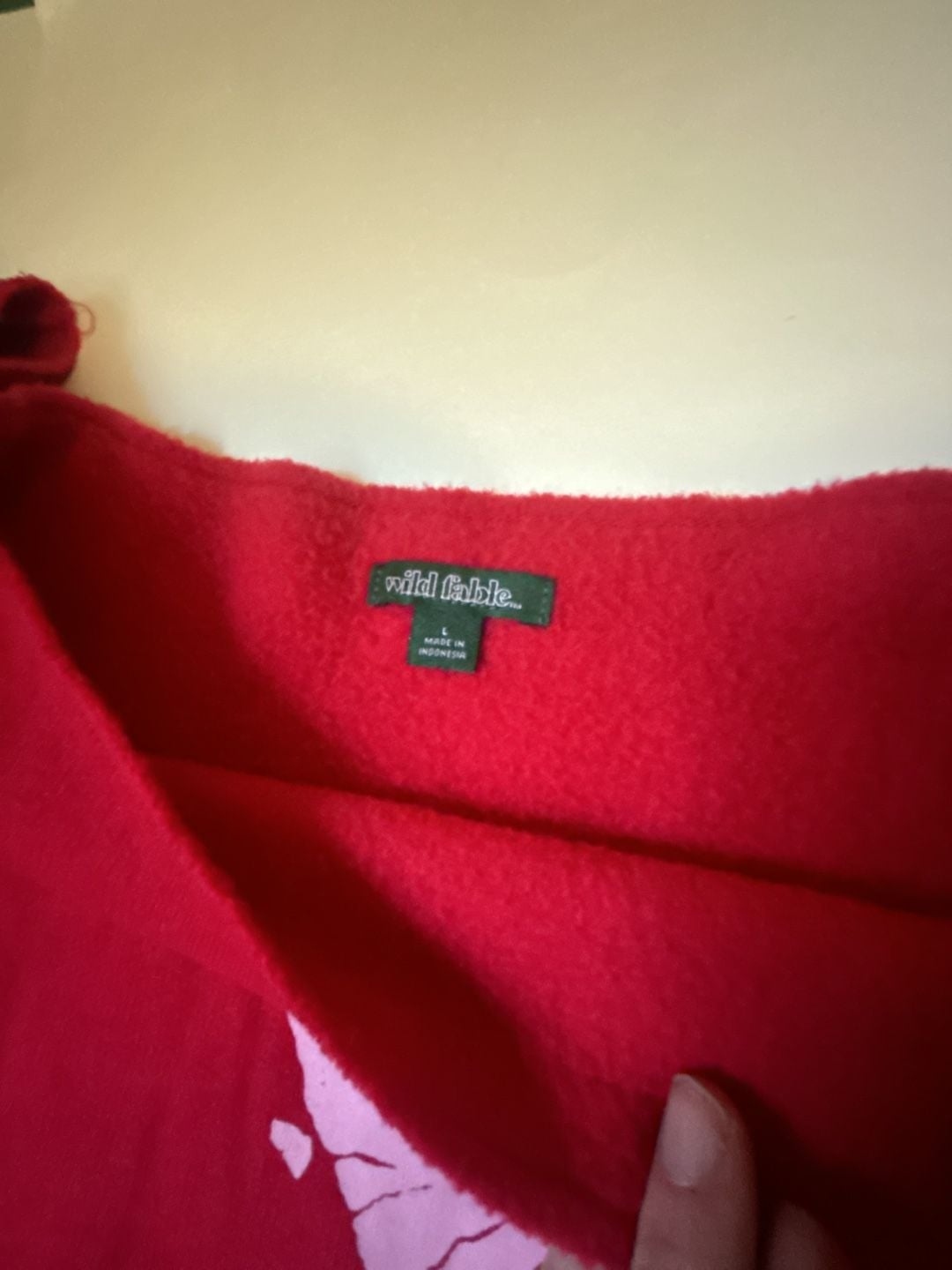 Wild Fable Hard Pass Sweatshirt Size L Red Off Shoulder Graphic 3