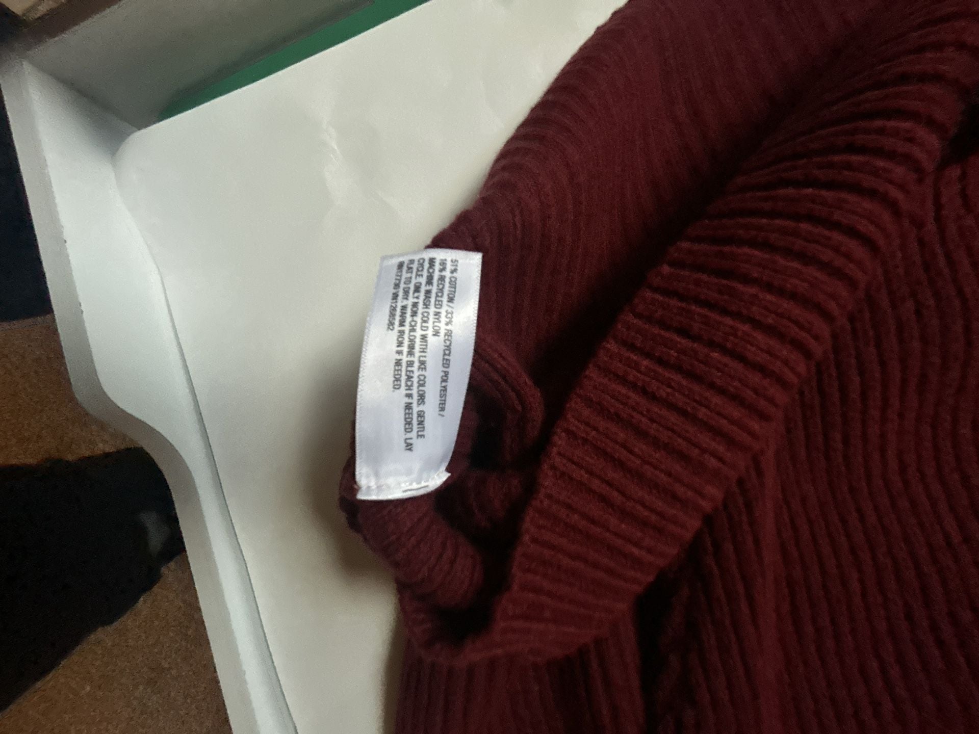 Ava & Viv V-Neck Sweater Size 2X Burgundy Ribbed Knit 5