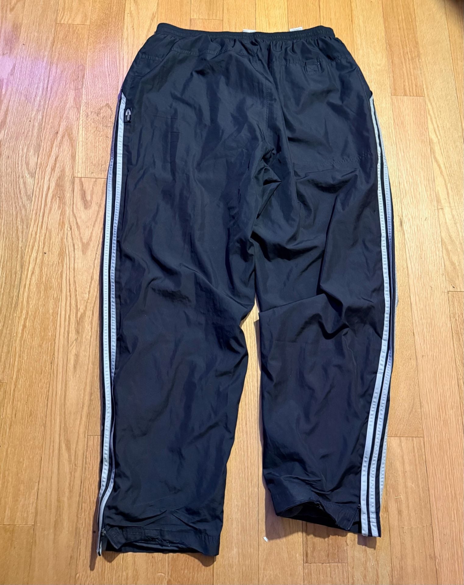 Adidas Track Pants Size XL Black 3 Striped Y2K Joggers 9