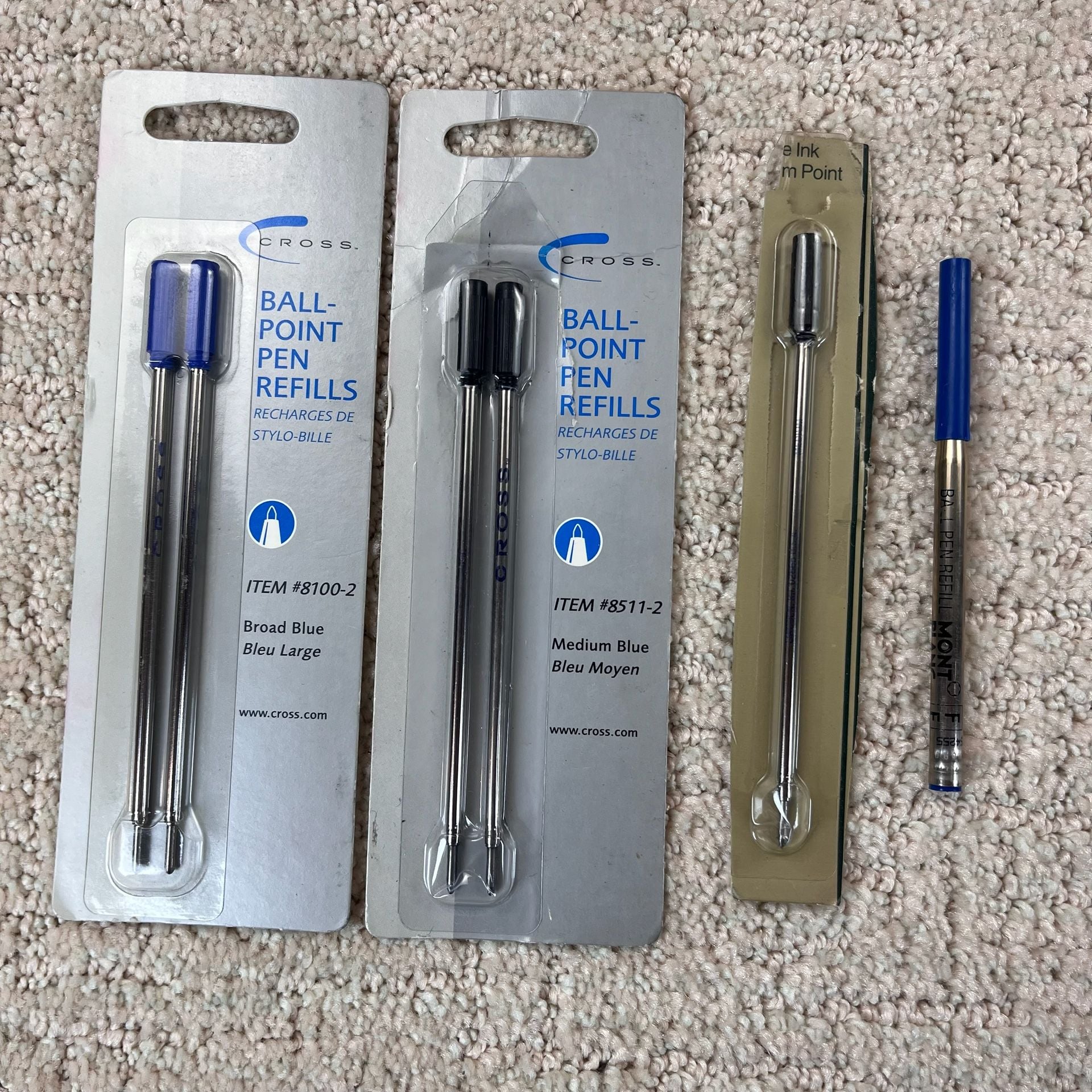 Cross and Mont Blanc Ballpoint Pen Refills Bundle 1