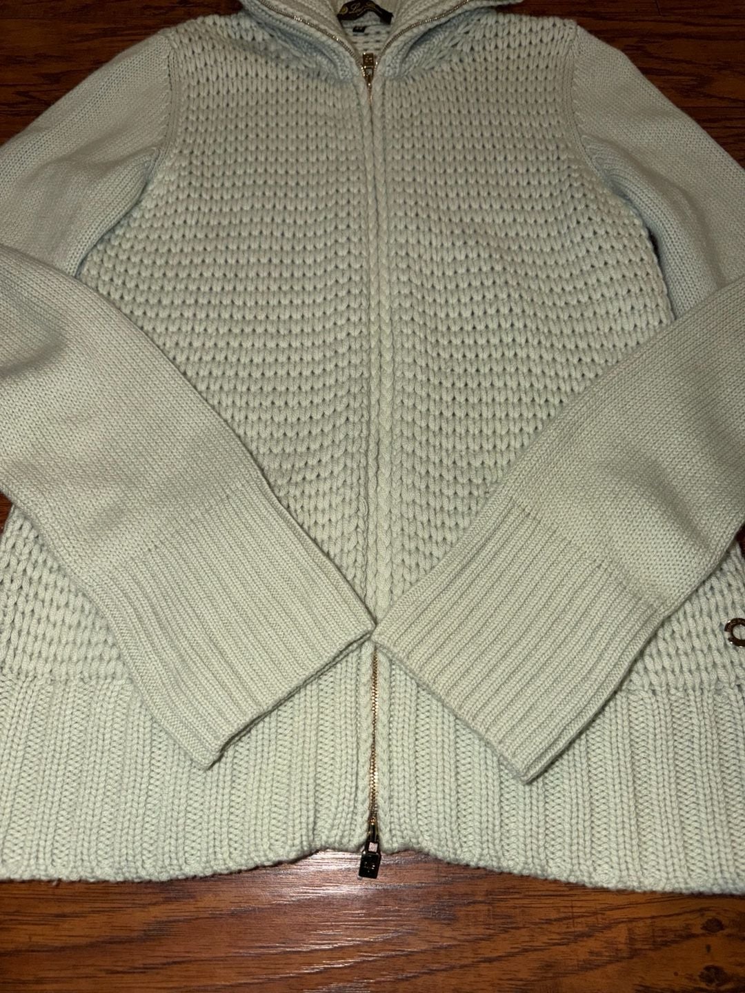 Loro Piana Light Green Cashmere Zip Up Sweater Made in Italy 3