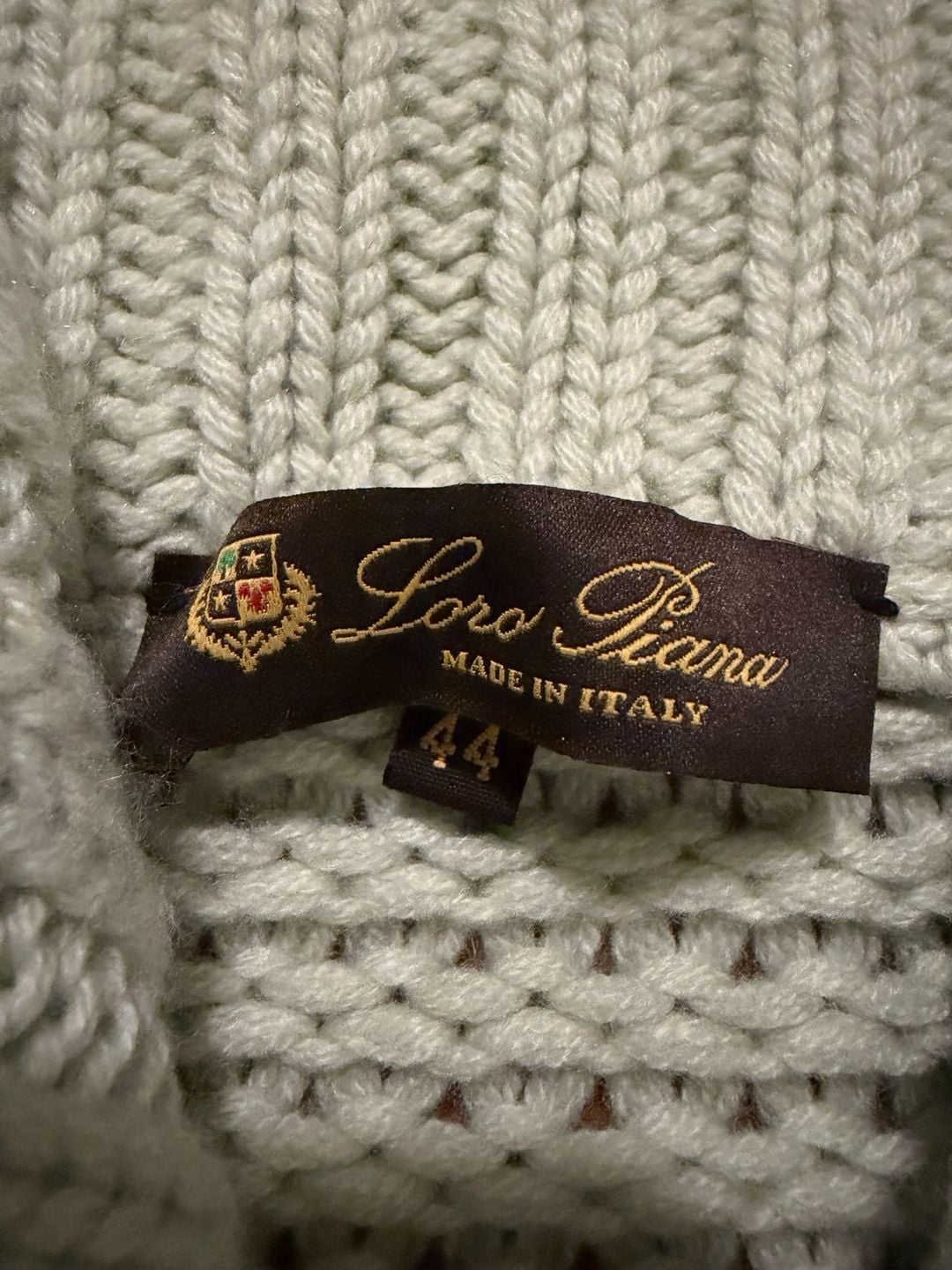 Loro Piana Light Green Cashmere Zip Up Sweater Made in Italy 9