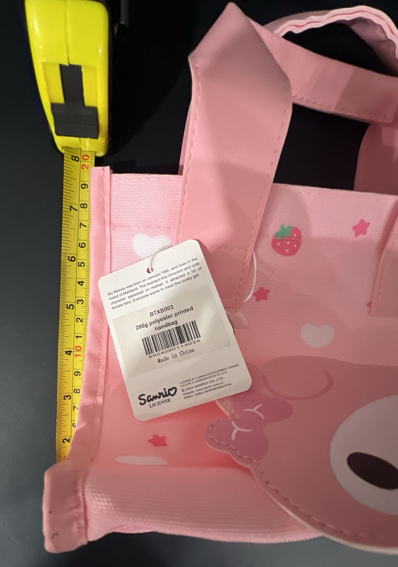 Sanrio My Melody Polyester Printed Handbag BTXB003 Pink 10