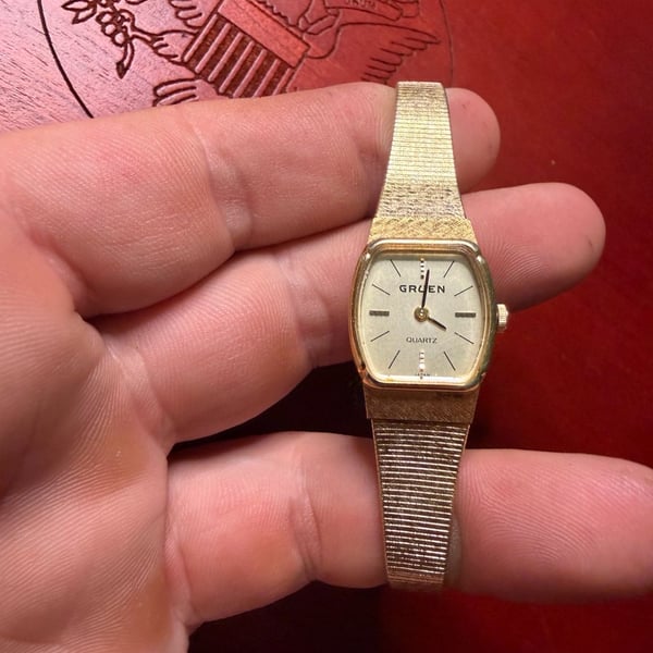 Vintage Gruen Quartz Gold Tone