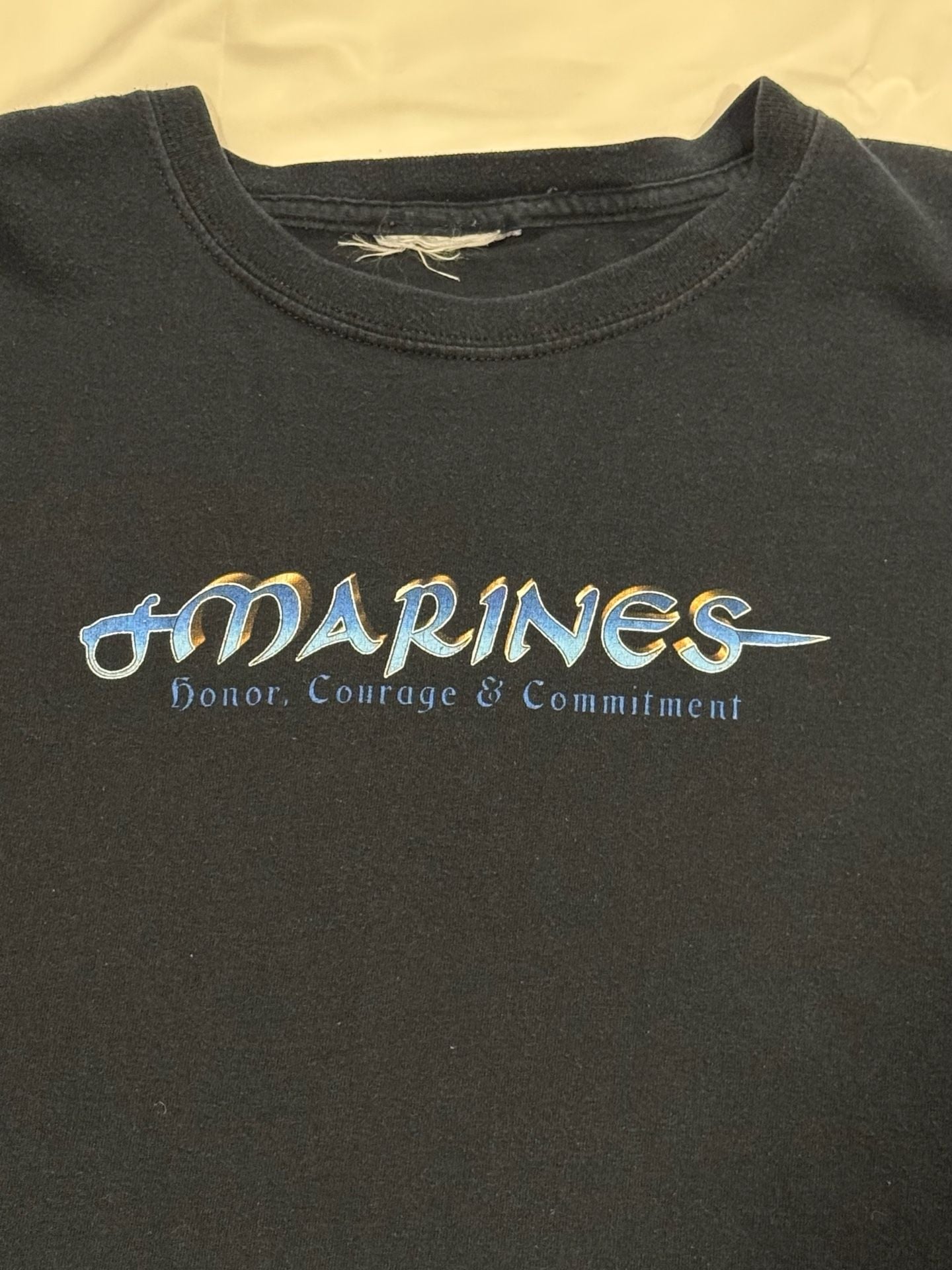 Vintage 90’s US Marines T-Shirt Black Eagle Graphic Honor Courage 3