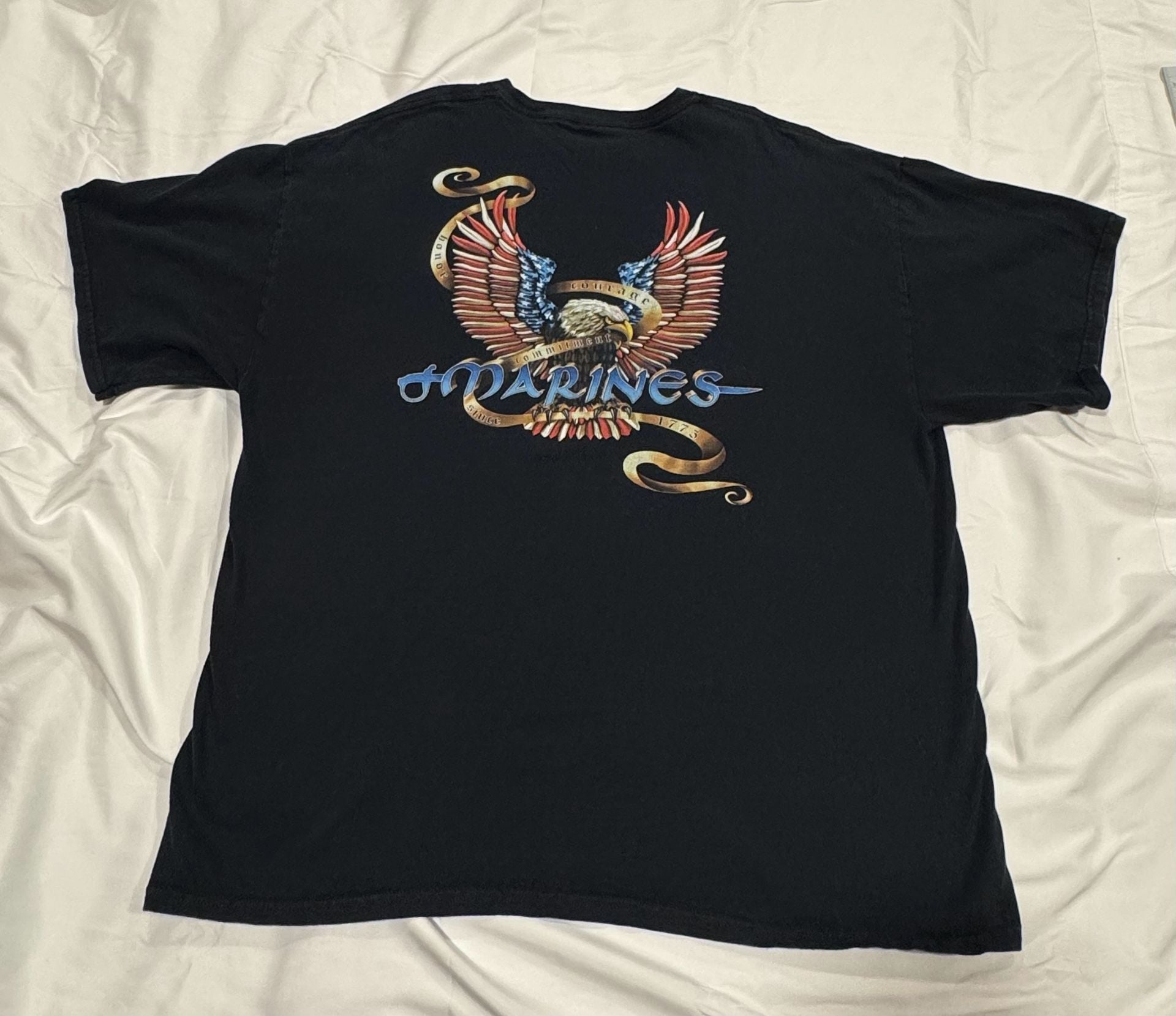 Vintage 90’s US Marines T-Shirt Black Eagle Graphic Honor Courage 4