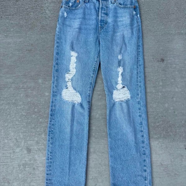 Levi's Thrashed Distressed Vintage Levis 501 Jeans