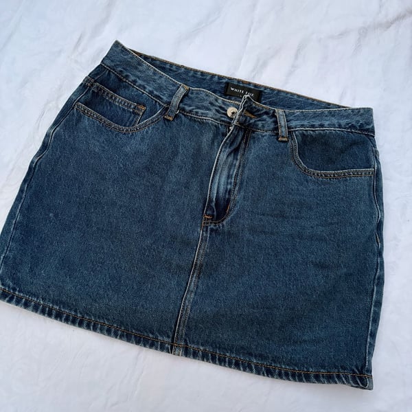 White Fox Denim Skirt Size L
