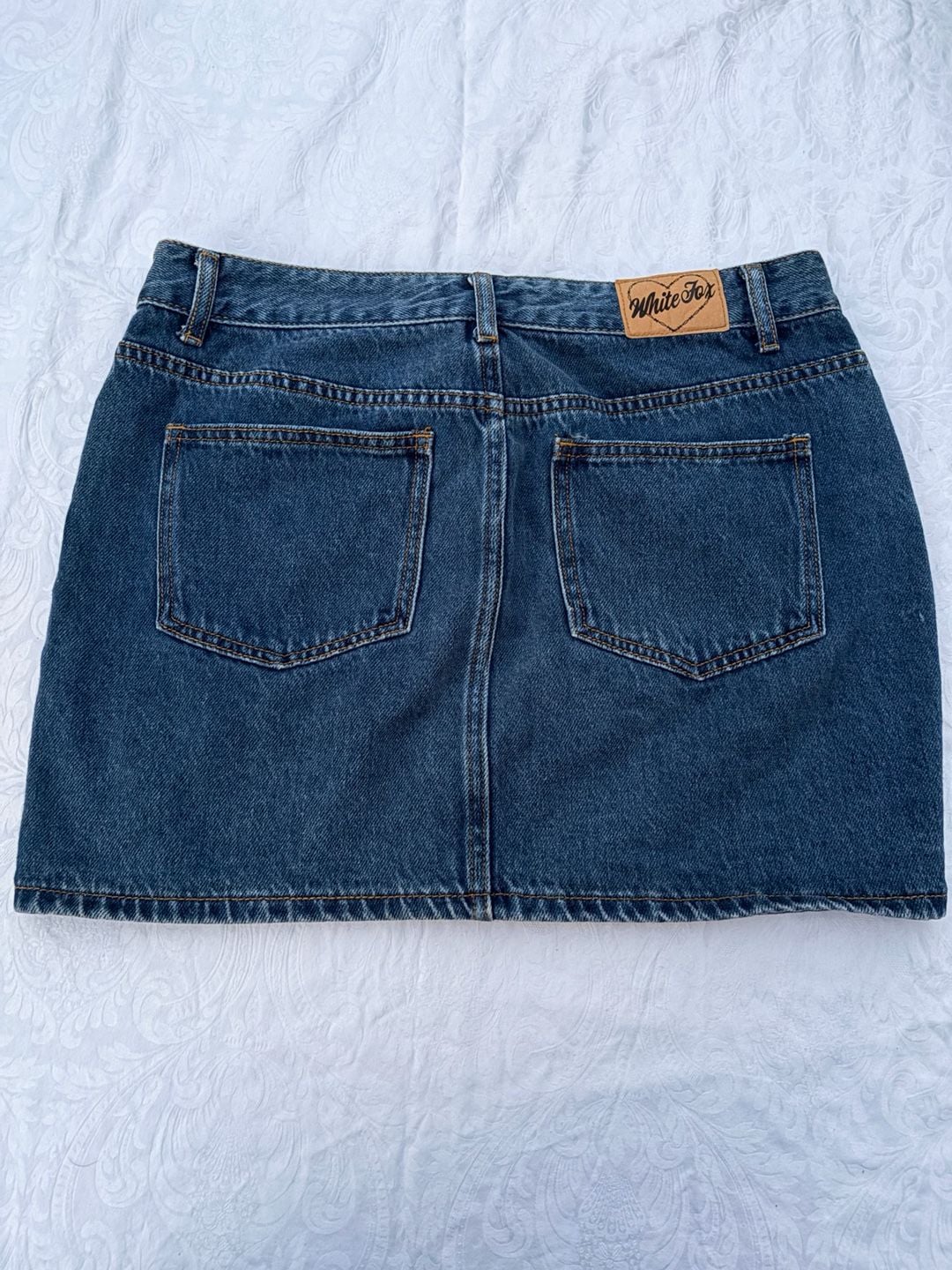 White Fox Denim Skirt Size L 3