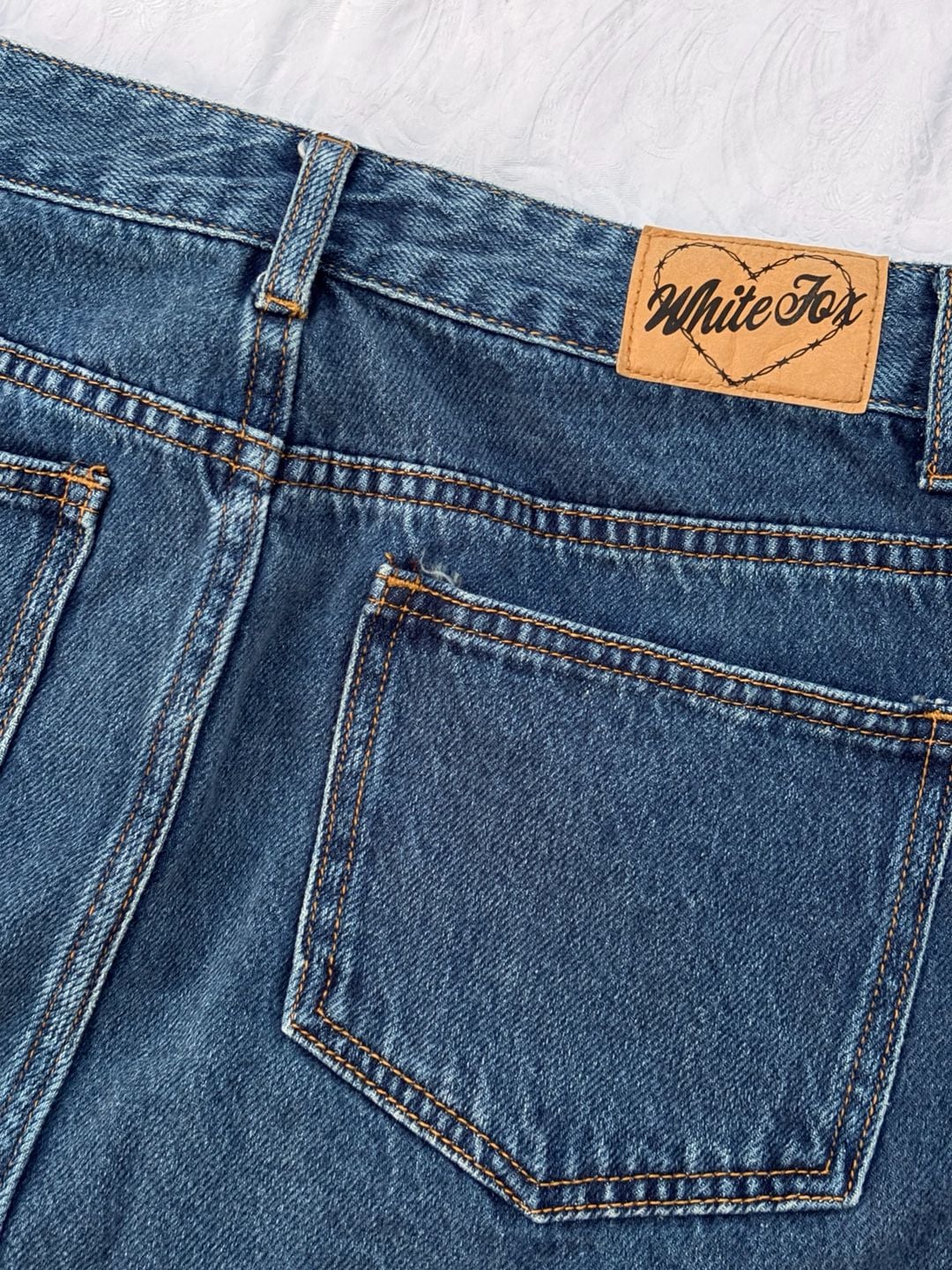 White Fox Denim Skirt Size L 6