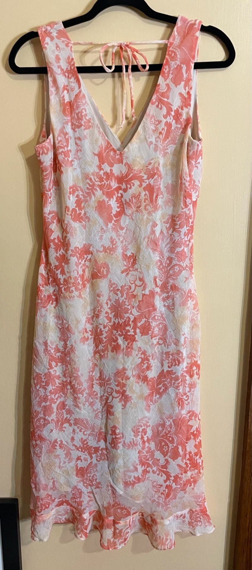 Alyn Paige Floral V-Neck Midi Dress Size 9/10 Pink Polyester 4