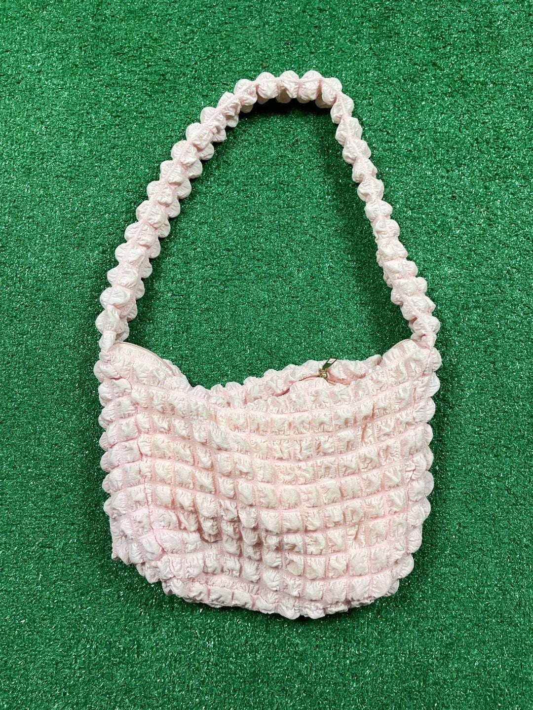 Unbranded Puff Cloud Pleated Shoulder Bag Pink 2