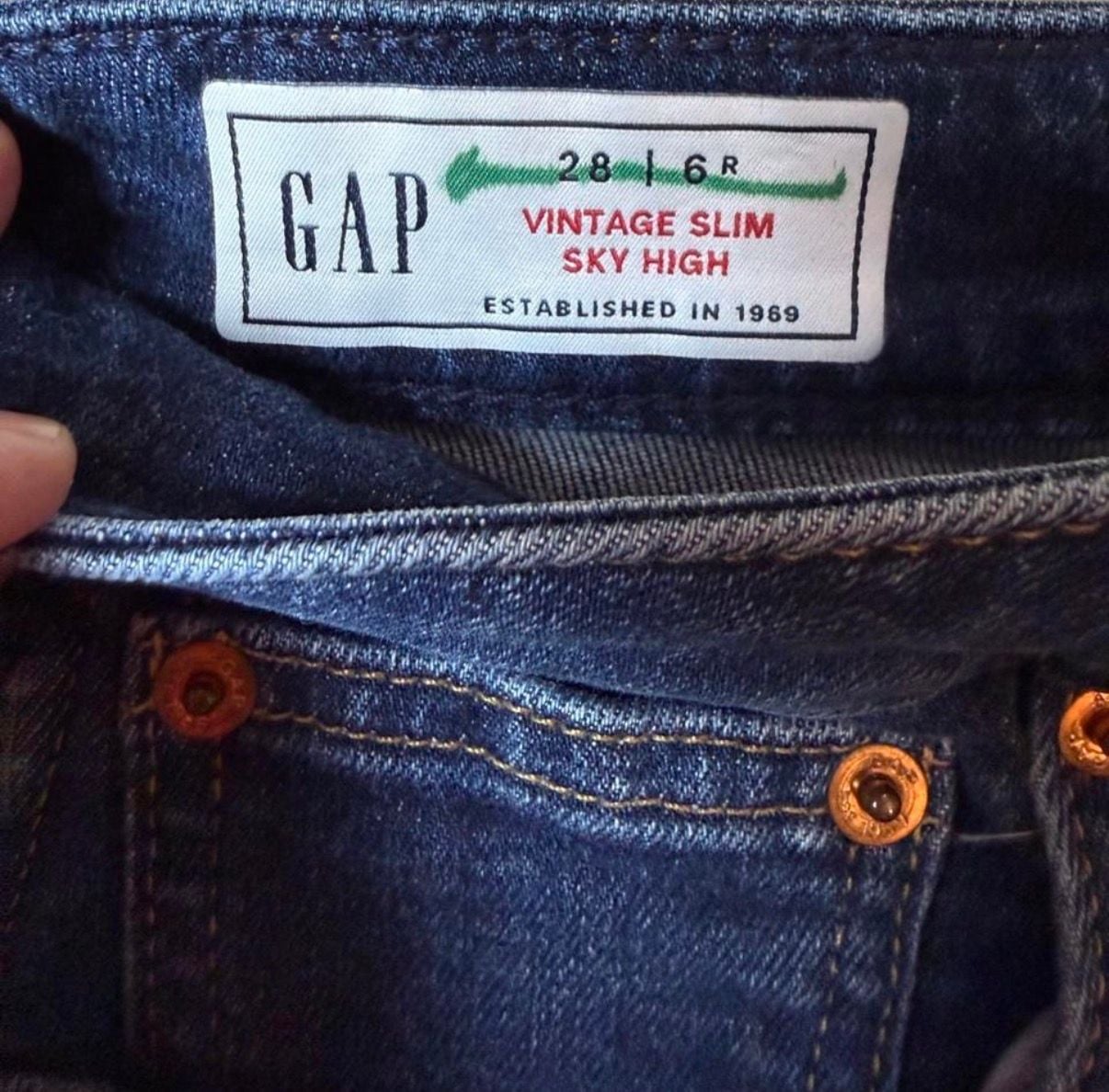 Gap Vintage Slim Sky High Jeans Size 28 6R Blue 5