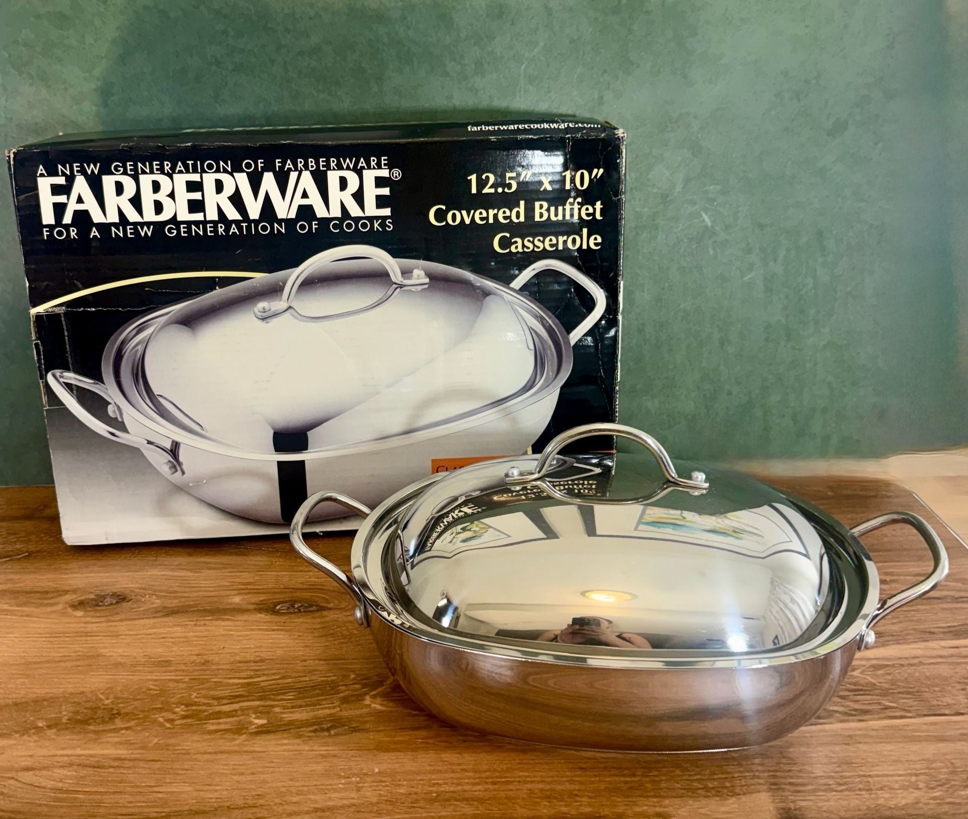 Farberware Covered Buffet Casserole 12.5" x 10" Stainless Steel 1