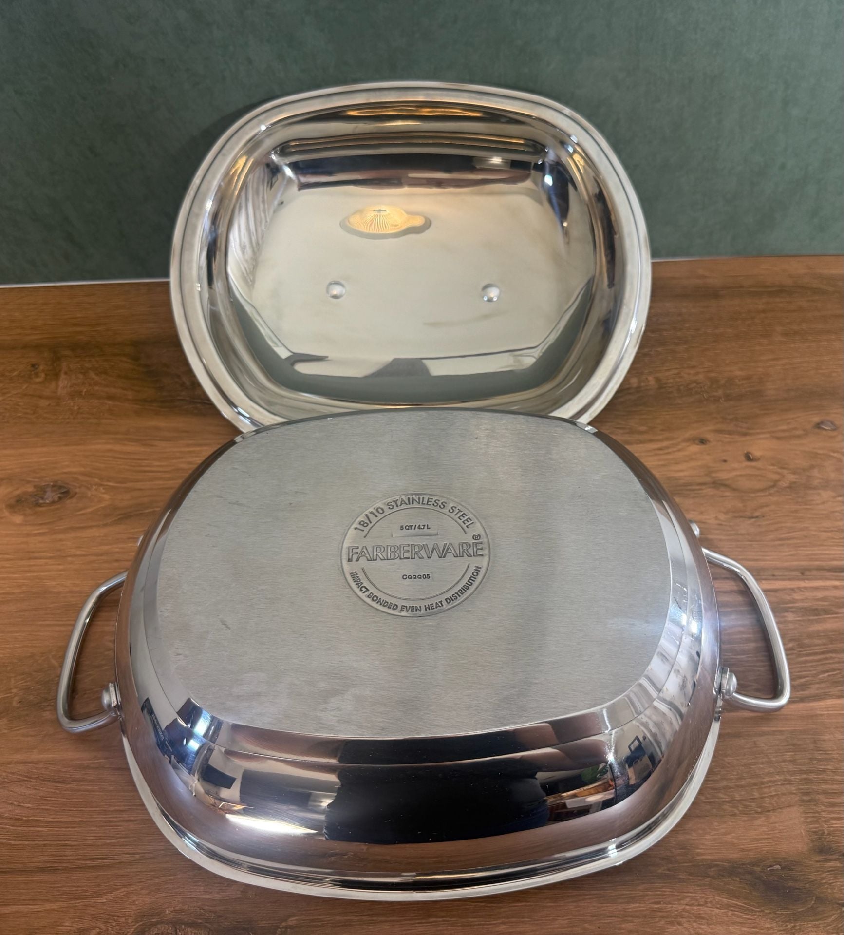 Farberware Covered Buffet Casserole 12.5" x 10" Stainless Steel 6