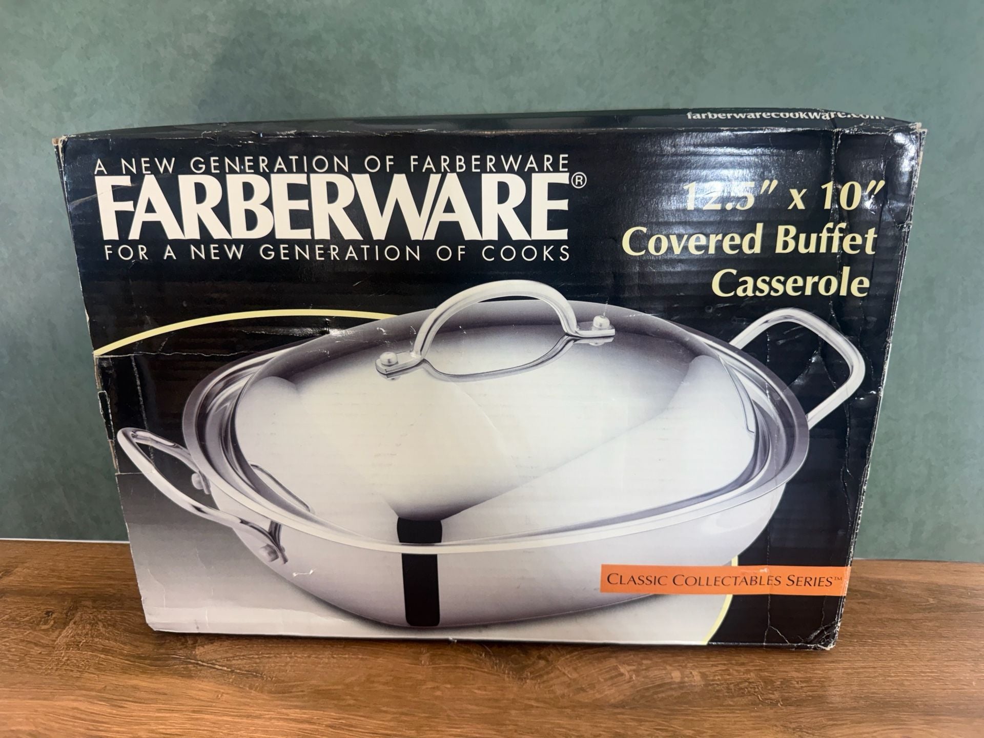 Farberware Covered Buffet Casserole 12.5" x 10" Stainless Steel 9