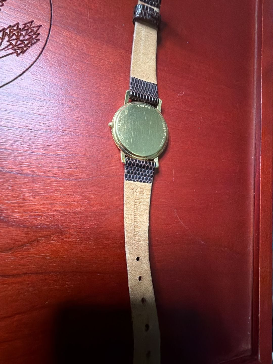 Accutron Swiss Made Gold Plated Ladies Watch with Brown Leather Strap 5