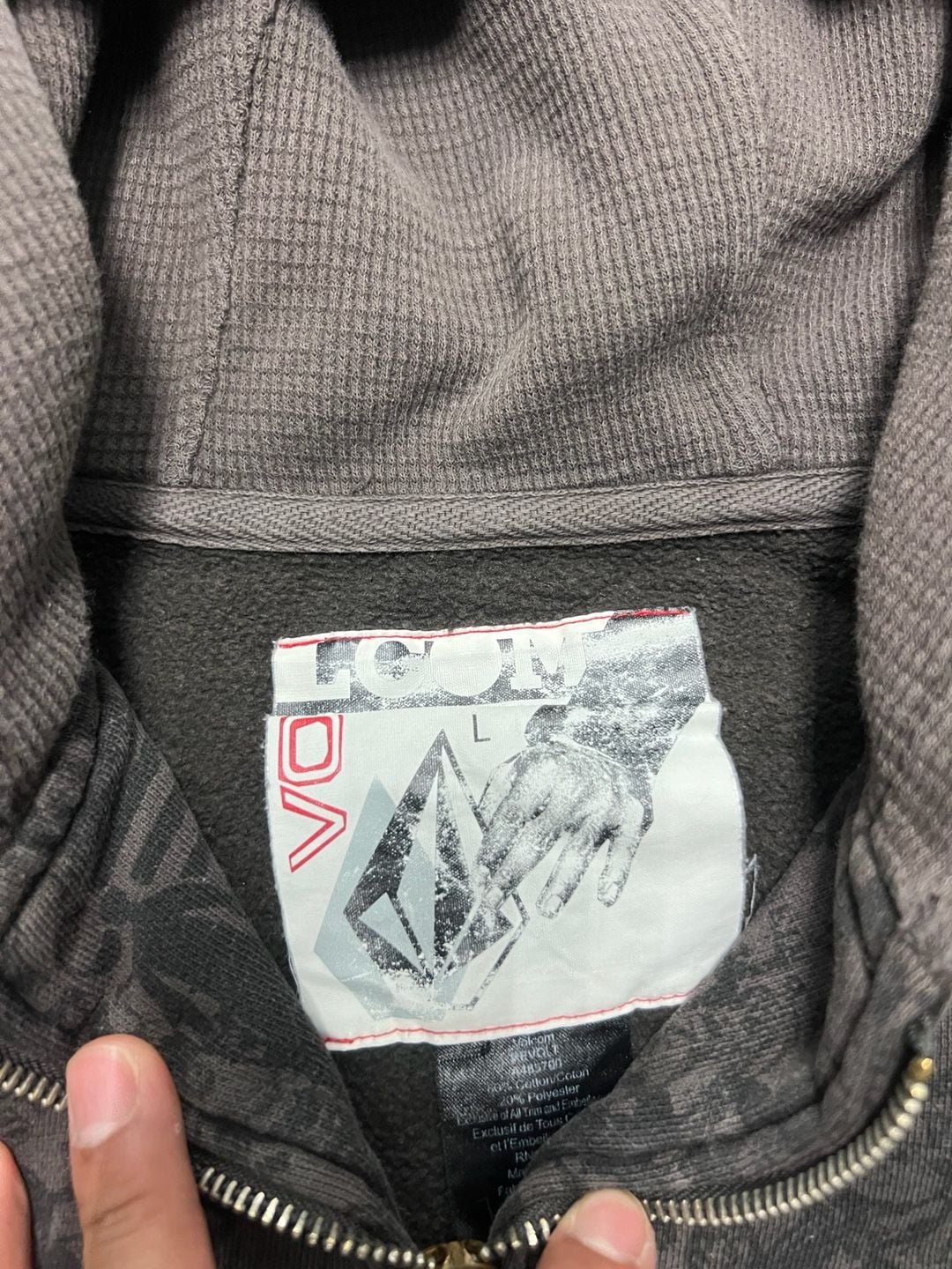 Volcom Full Zip Hoodie Size L Allover Graphic Print 5