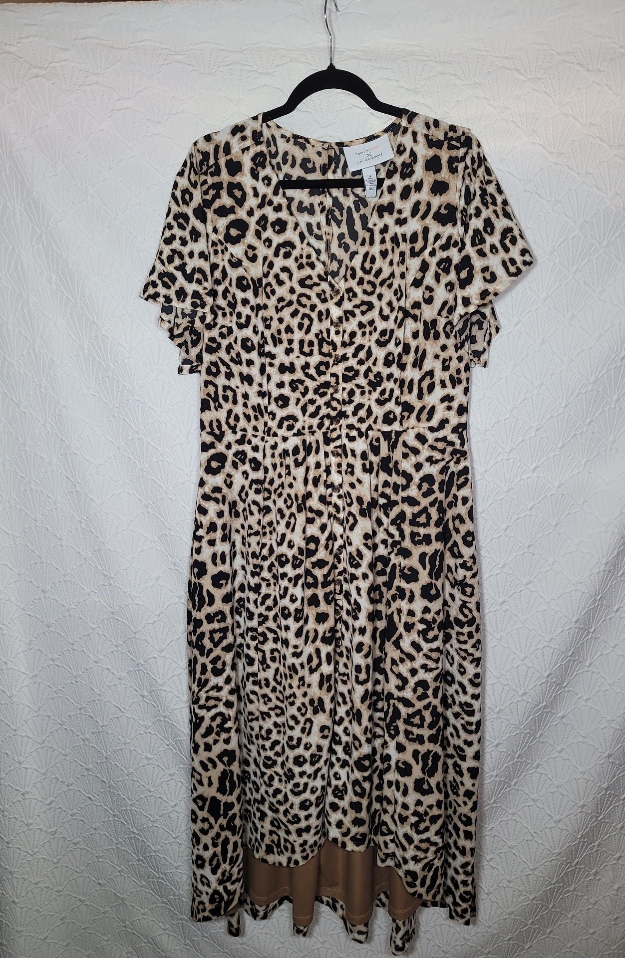 Lane Bryant Plus Size Brown Leopard Print Bow Tie Front Dress 2