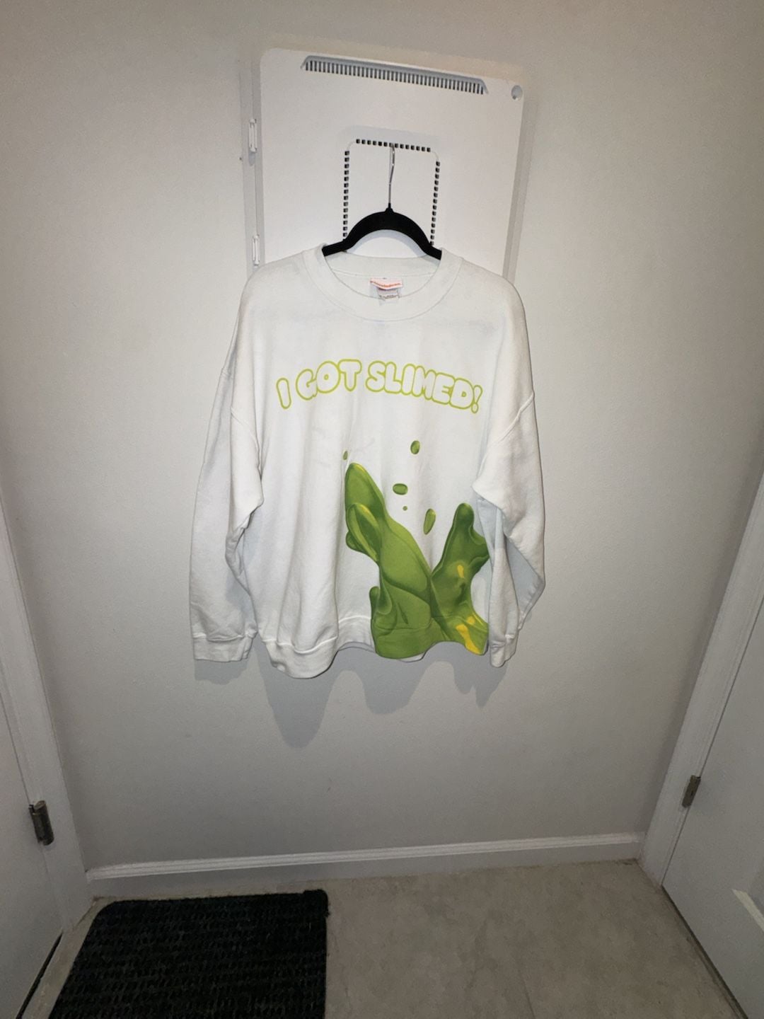 Rare Nickelodeon I Got Slimed Sweatshirt Size XL White Heavy Blend 2