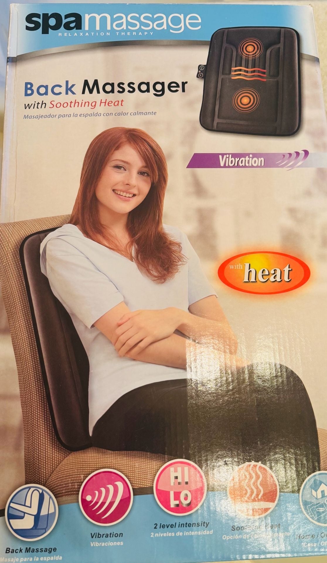 Spa Massage Back Massager with Soothing Heat and Vibration 1