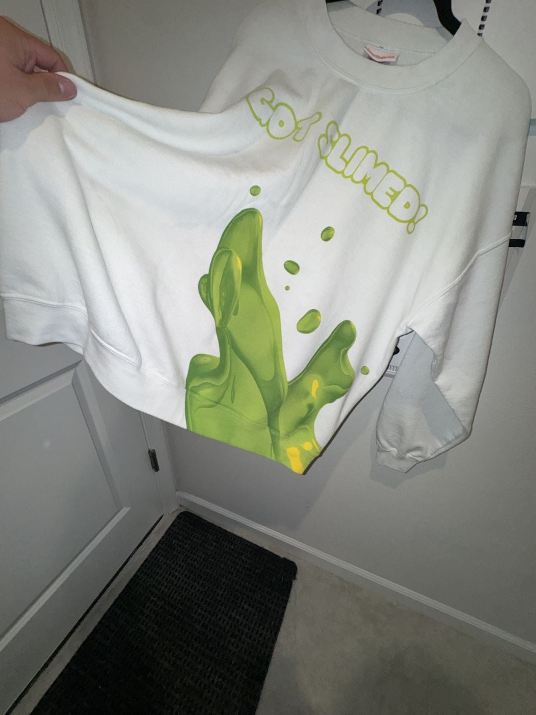 Rare Nickelodeon I Got Slimed Sweatshirt Size XL White Heavy Blend 4