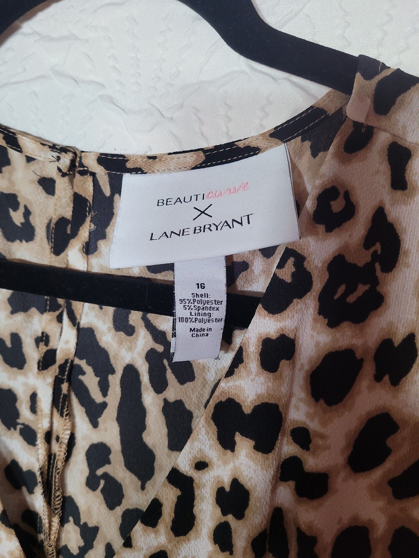 Lane Bryant Plus Size Brown Leopard Print Bow Tie Front Dress 5