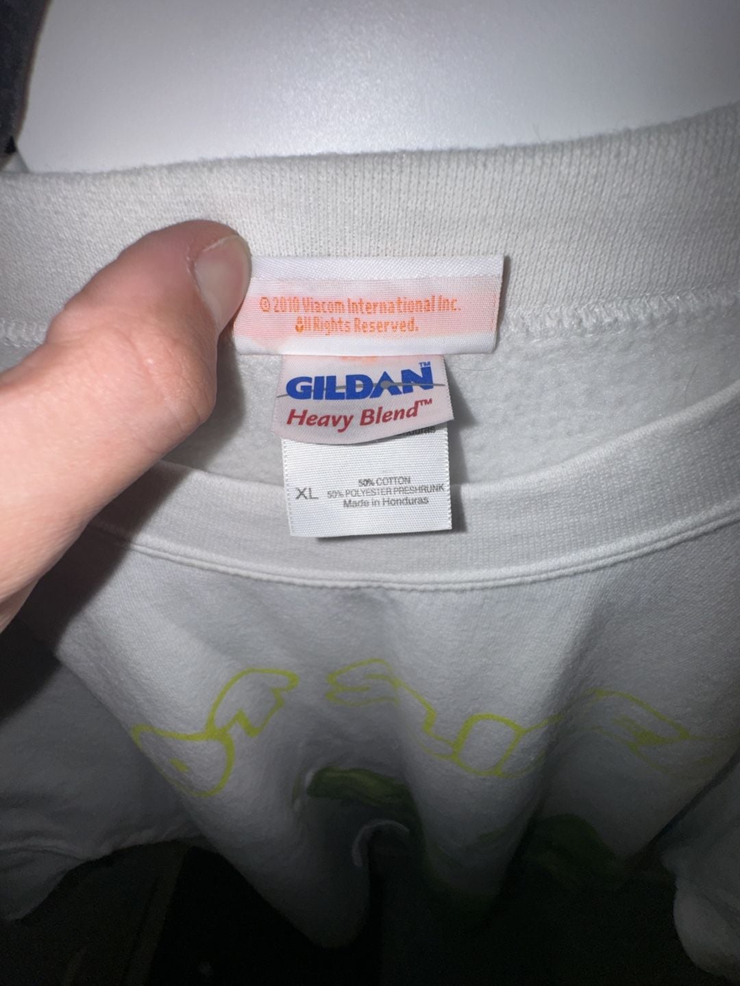 Rare Nickelodeon I Got Slimed Sweatshirt Size XL White Heavy Blend 6