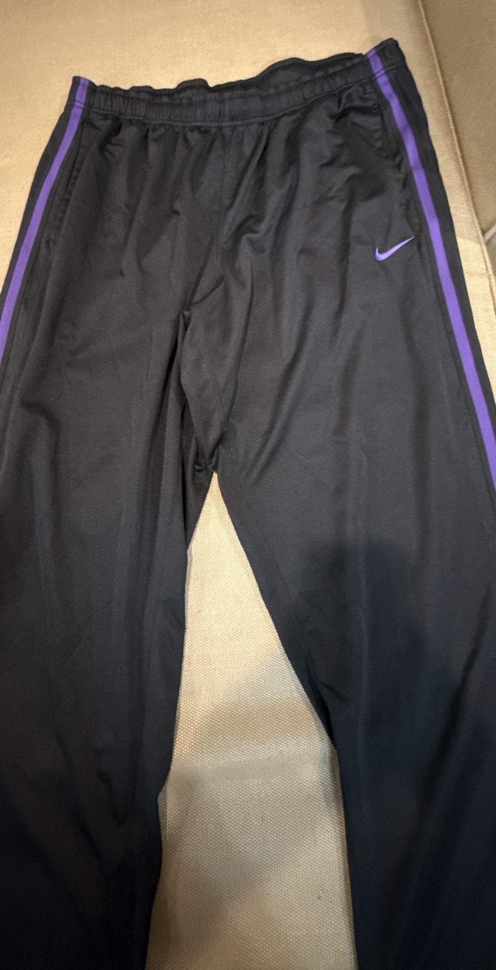 Nike Track Pants Size 2XL Black Purple Striped Athletic Pants 3