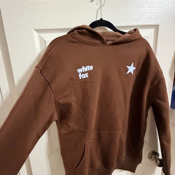 White Fox From The Archives Hoodie Size XS/S Brown Star